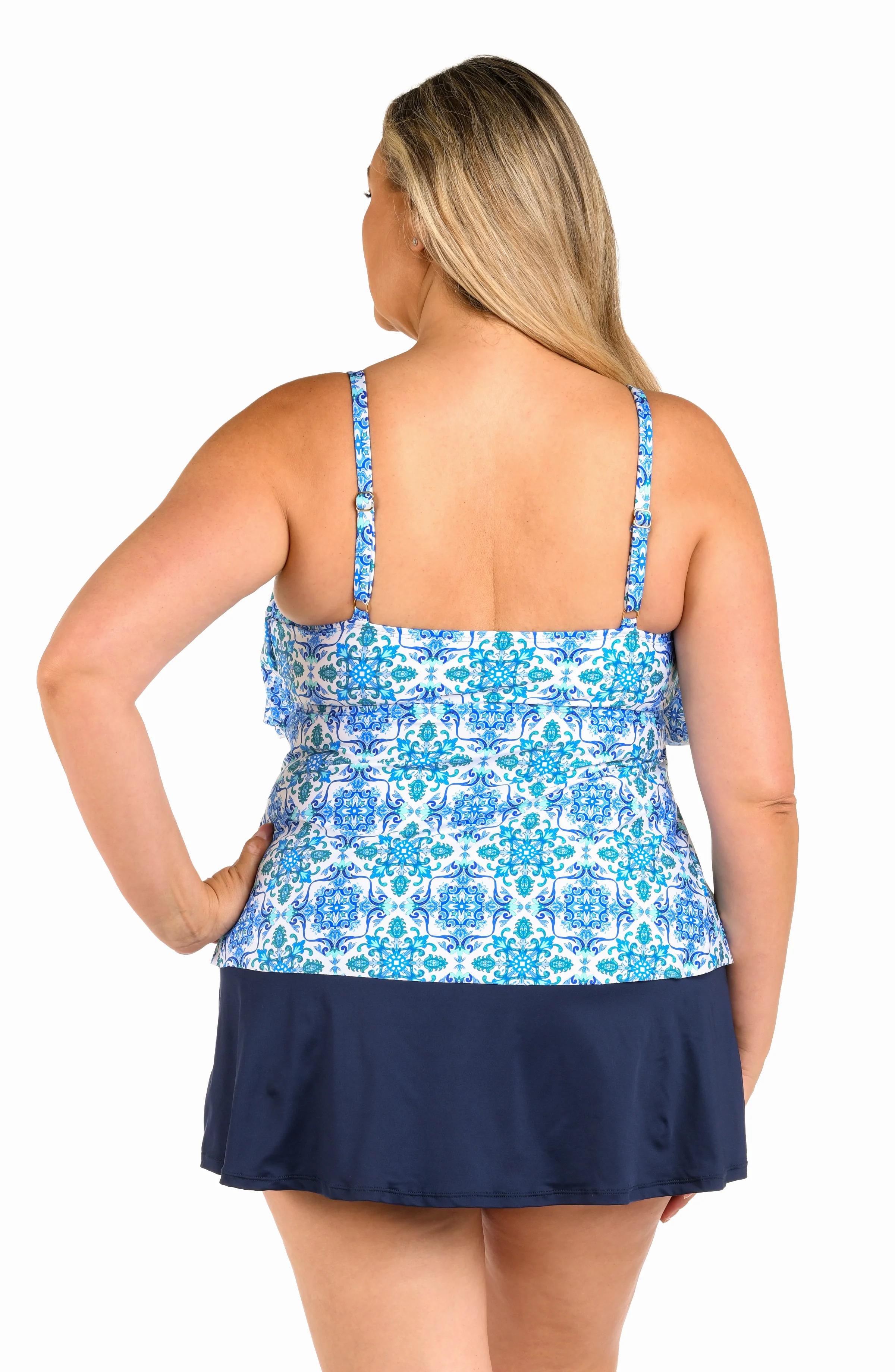 24th & Ocean Beachside Tile Two Tiered Tankini Top - FINAL SALE - Image 4