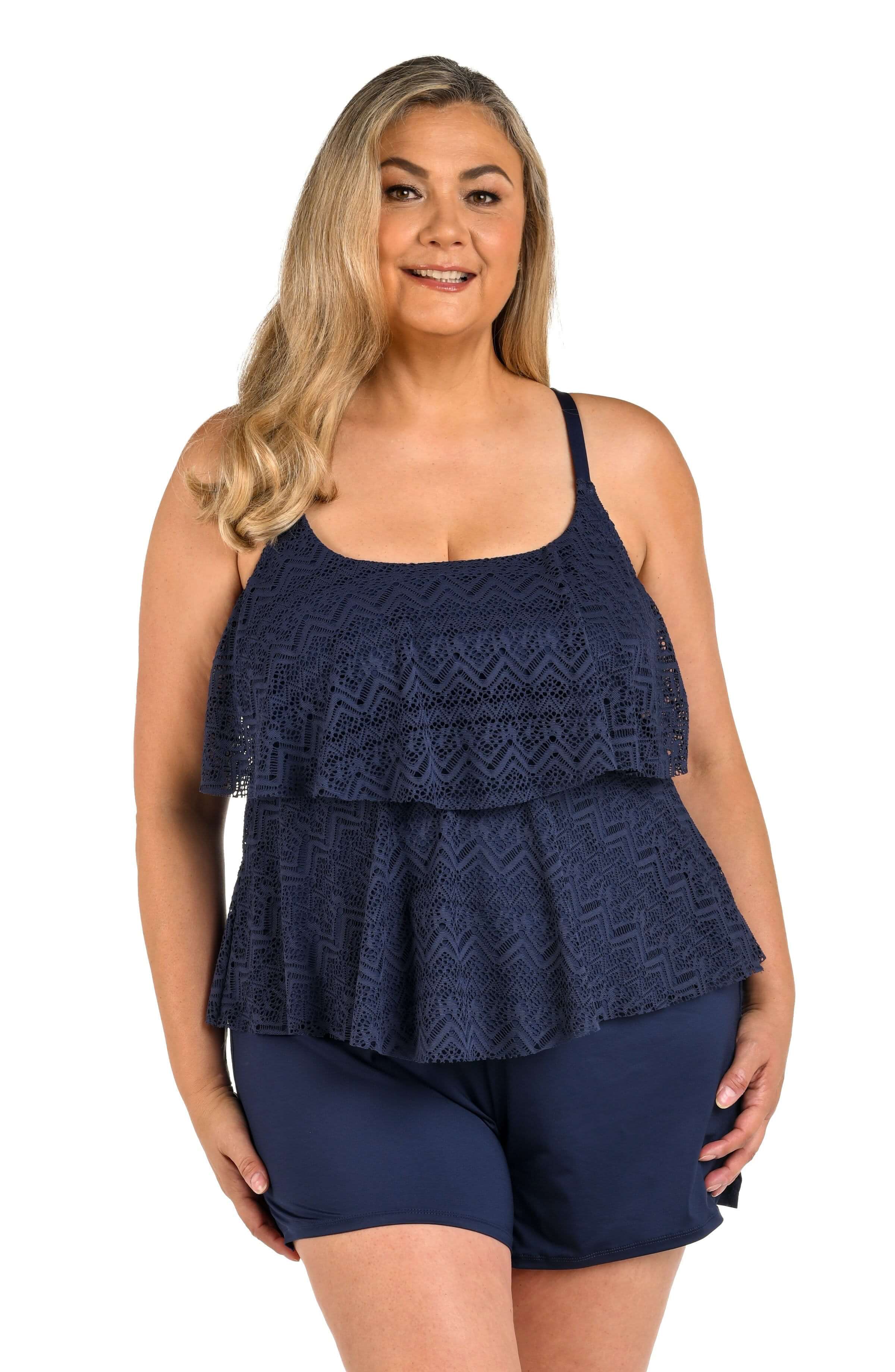 24th & Ocean Cecily Crochet Two Tiered Tankini Top - FINAL SALE - Image 3
