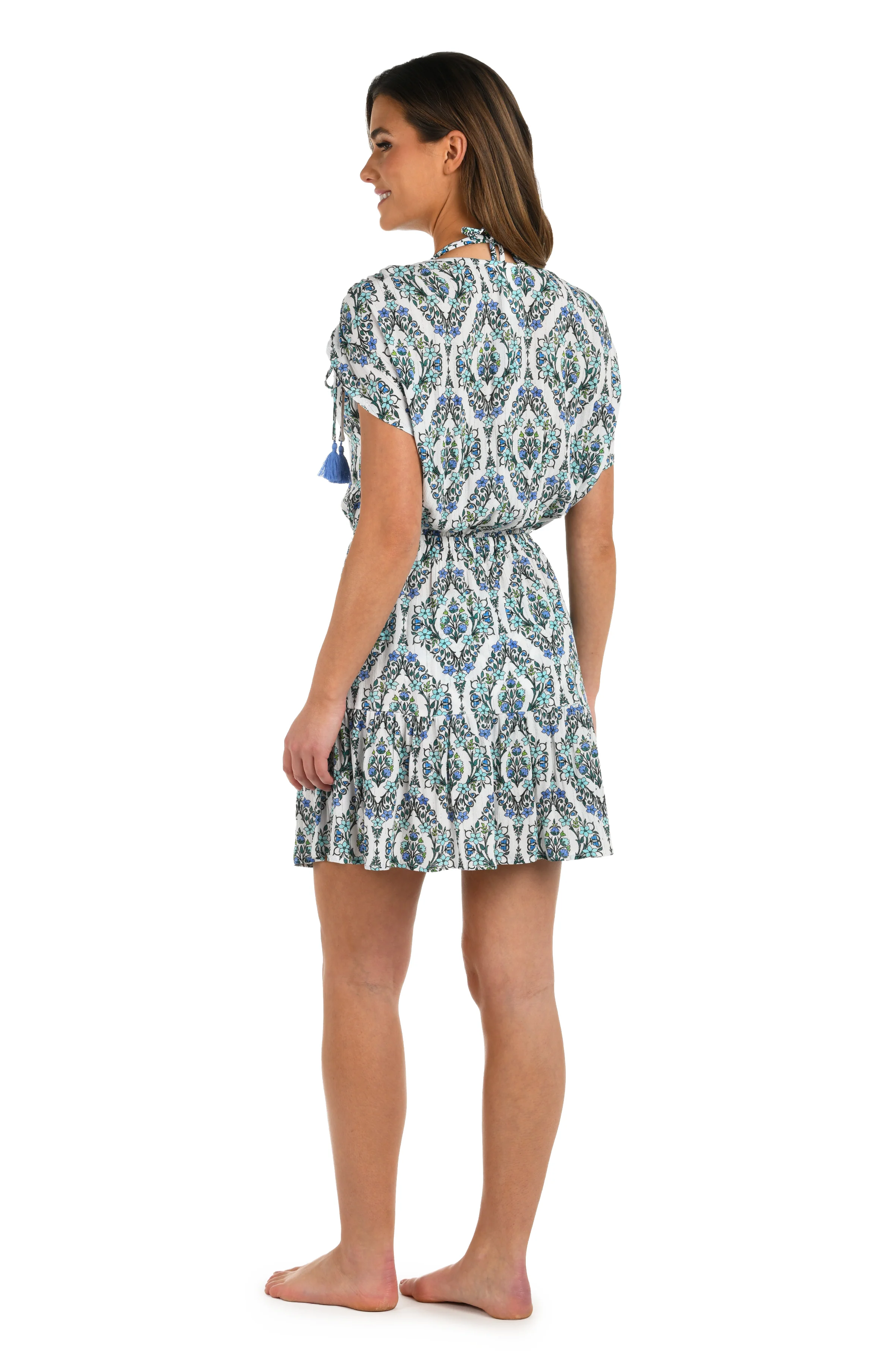 Deja-Blue Diamond V-Neck Cover Up Dress - Image 5