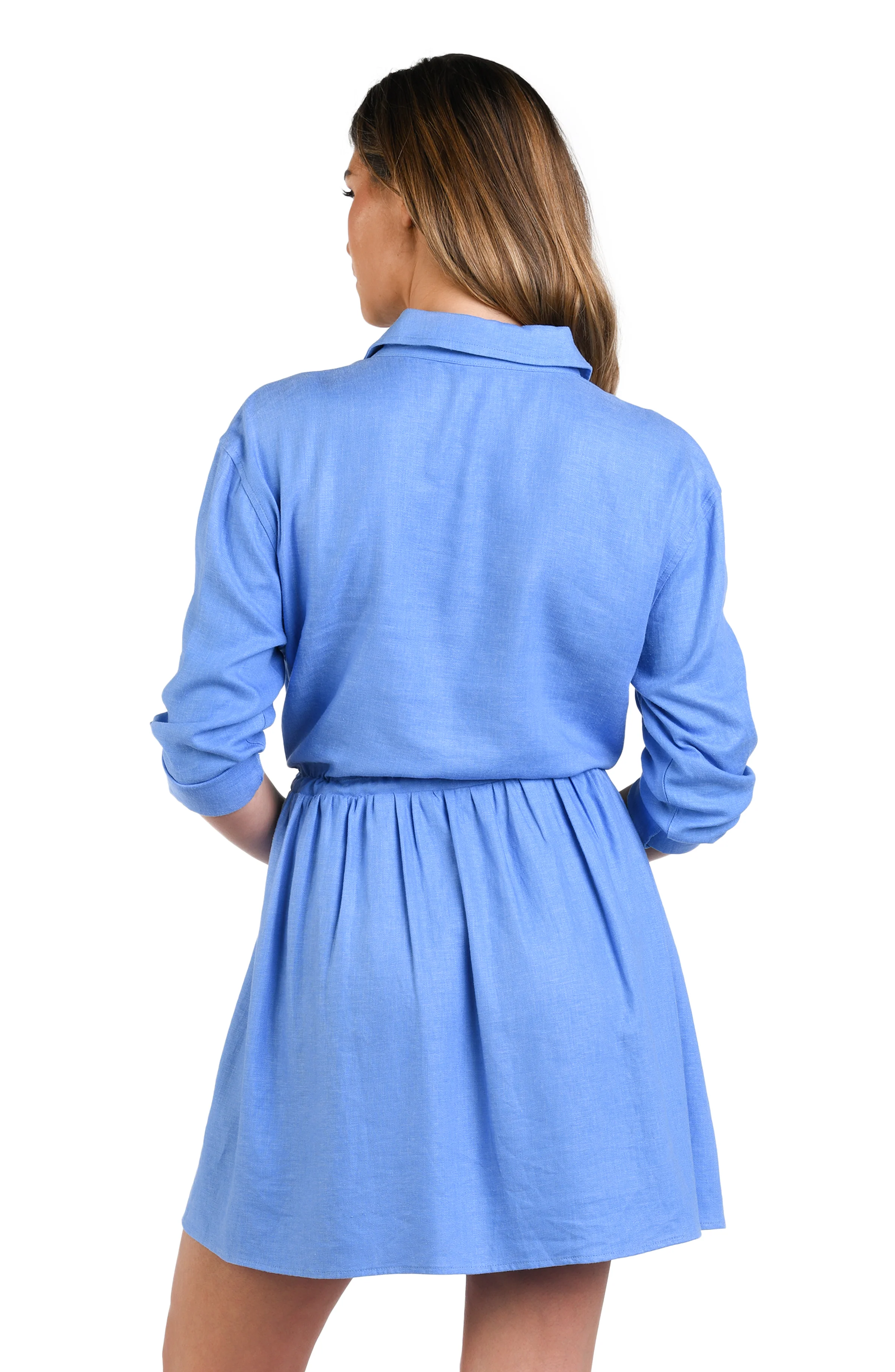 Delphine Coast Shirt Dress Cover Up - Chambray - FINAL SALE - Image 2