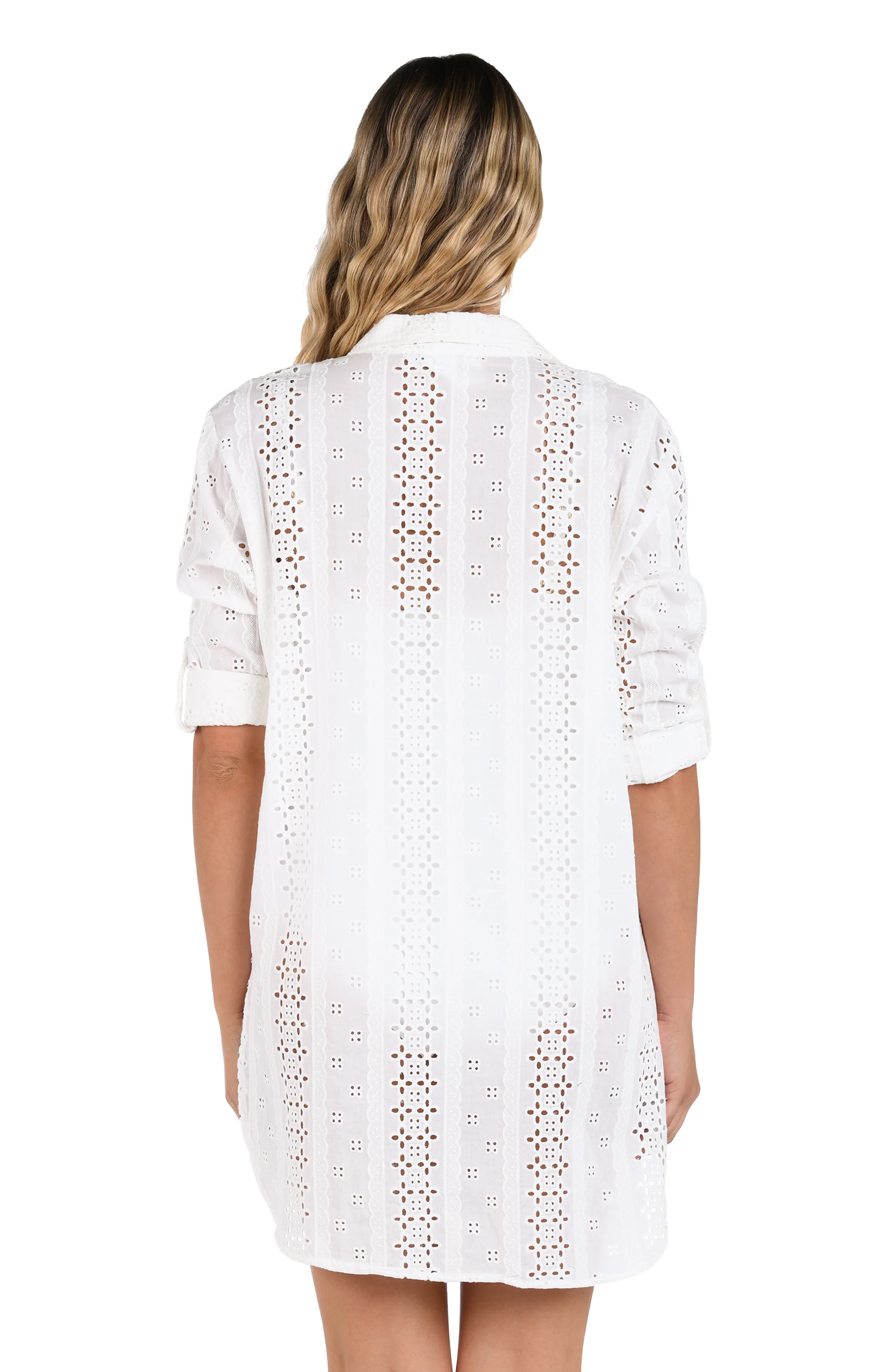 Eyelet Covers Camp Shirt w/ Crochet Insets - Image 2