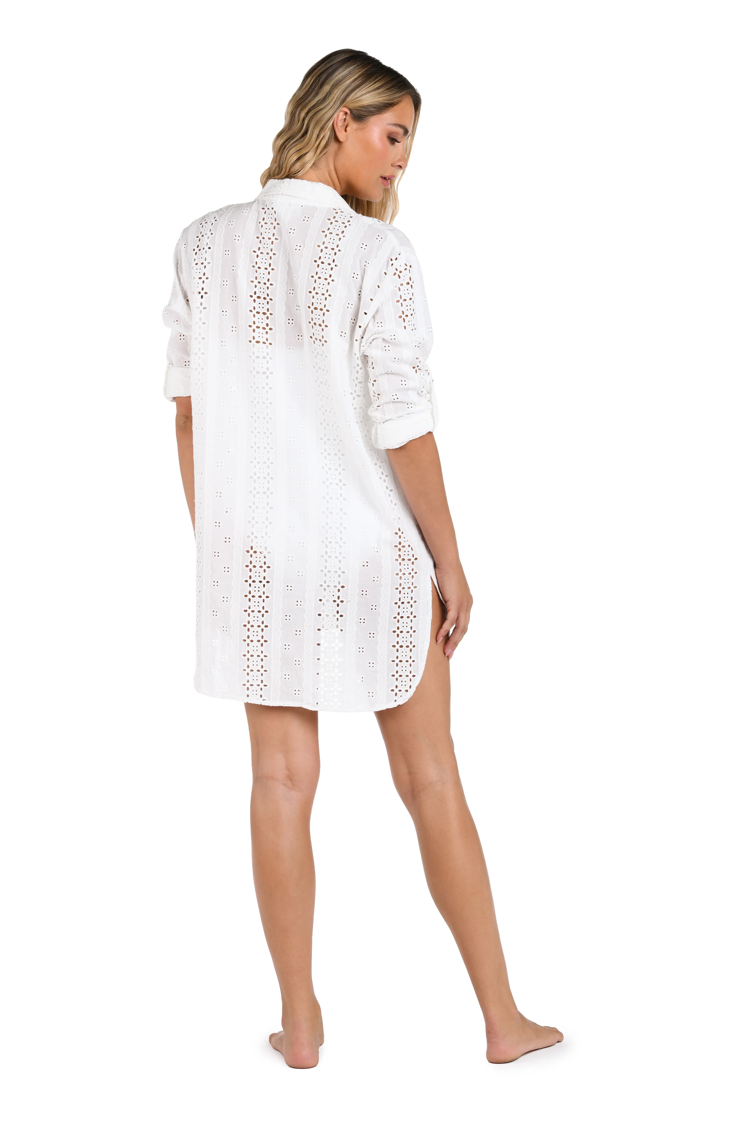 Eyelet Covers Camp Shirt w/ Crochet Insets - Image 4