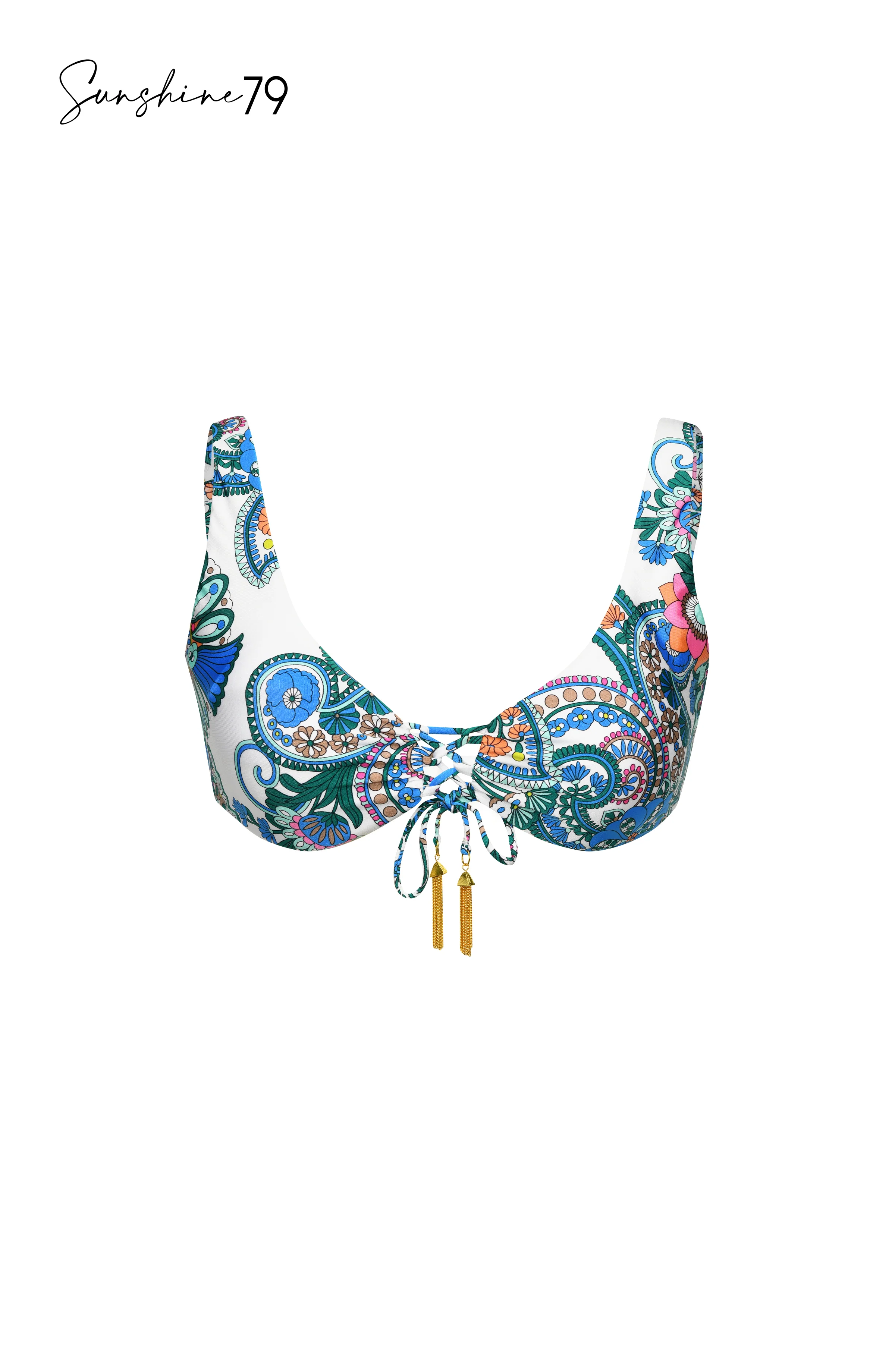 Sunshine 79 Feel Good Paisley Over The Shoulder Bralette Top - FINAL SALE - Image 5
