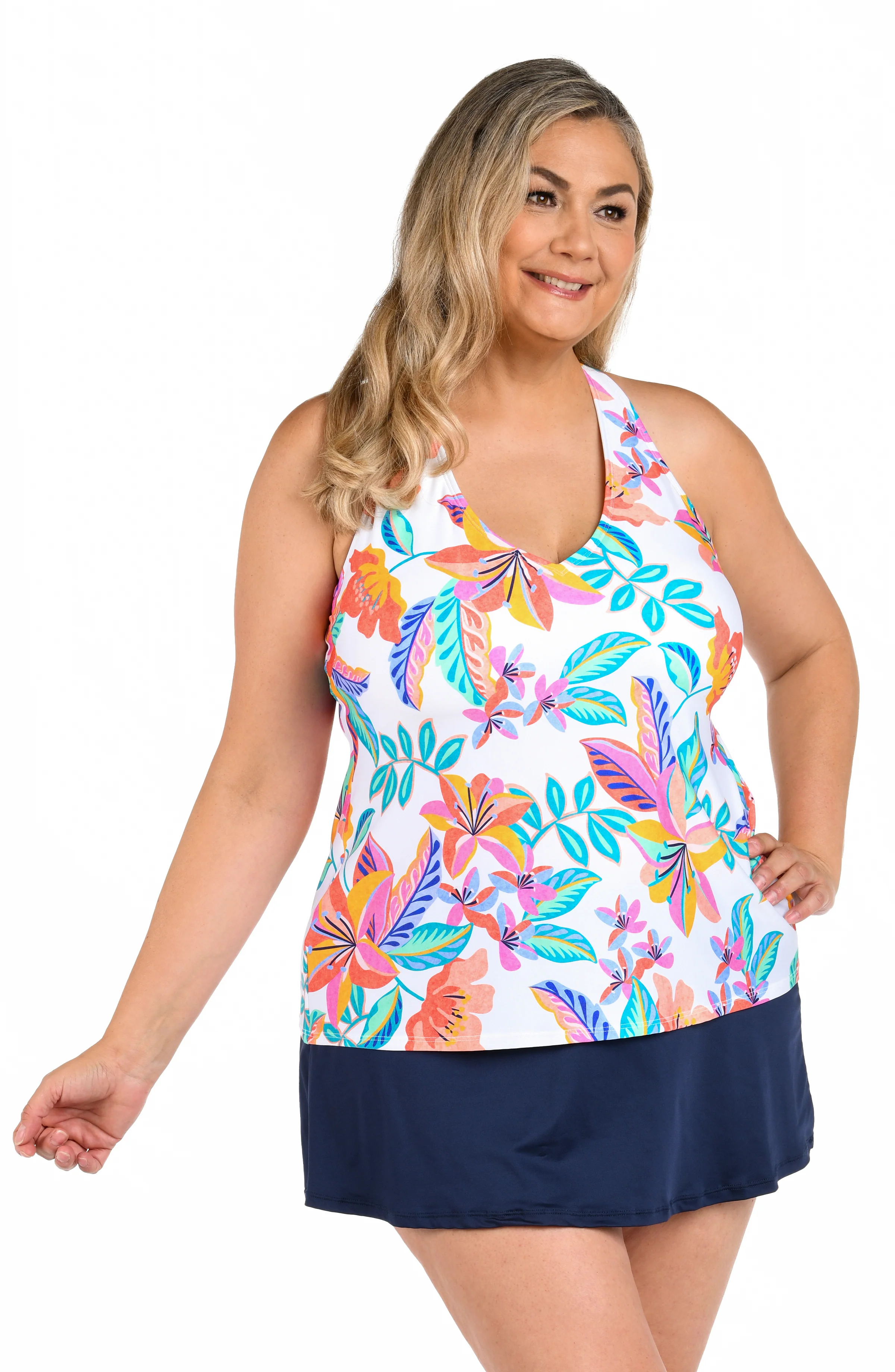 24th & Ocean Francesca Tropical Underwire Crossback Tankini Top - FINAL SALE - Image 5