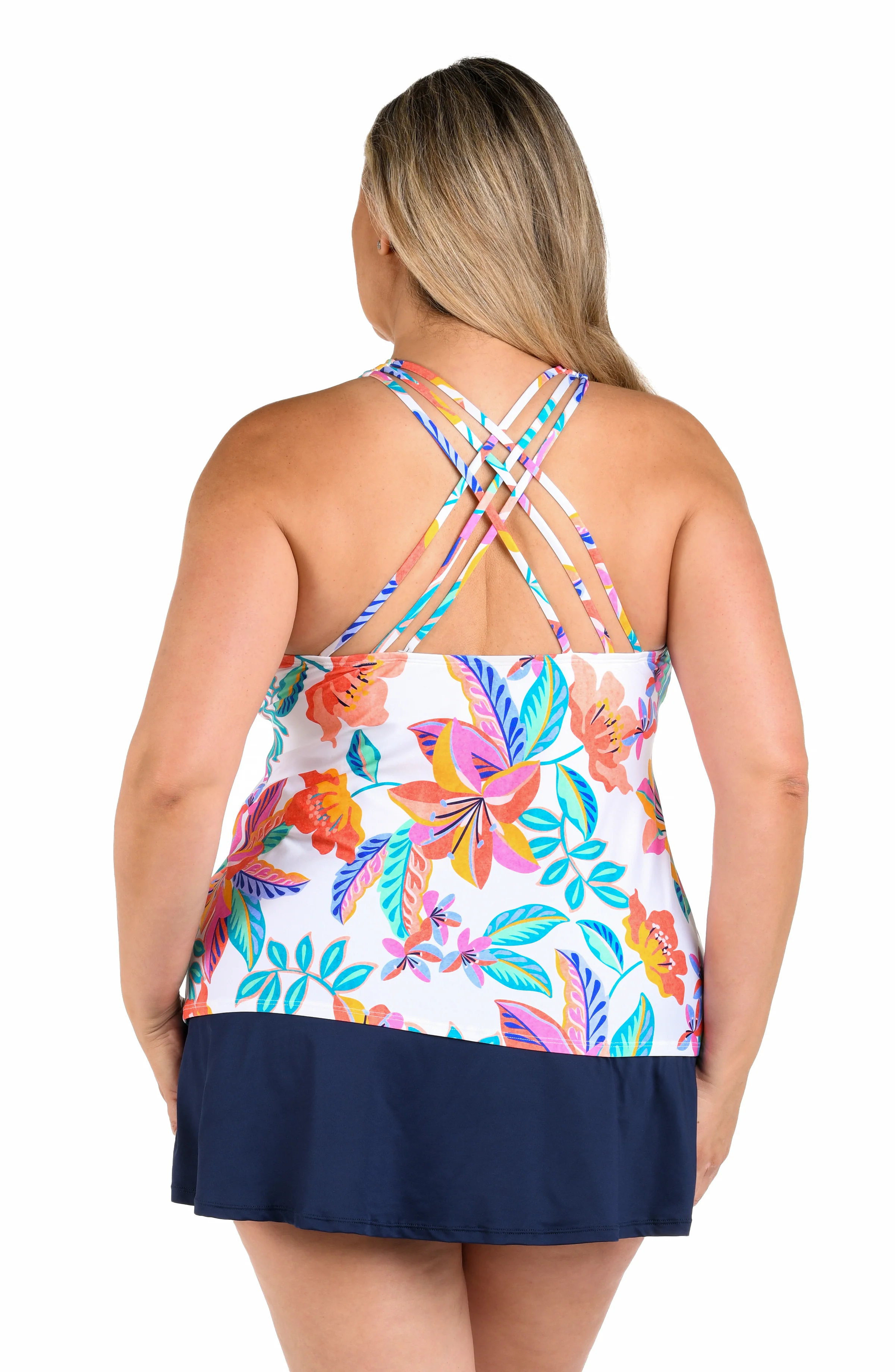 24th & Ocean Francesca Tropical Underwire Crossback Tankini Top - FINAL SALE - Image 6