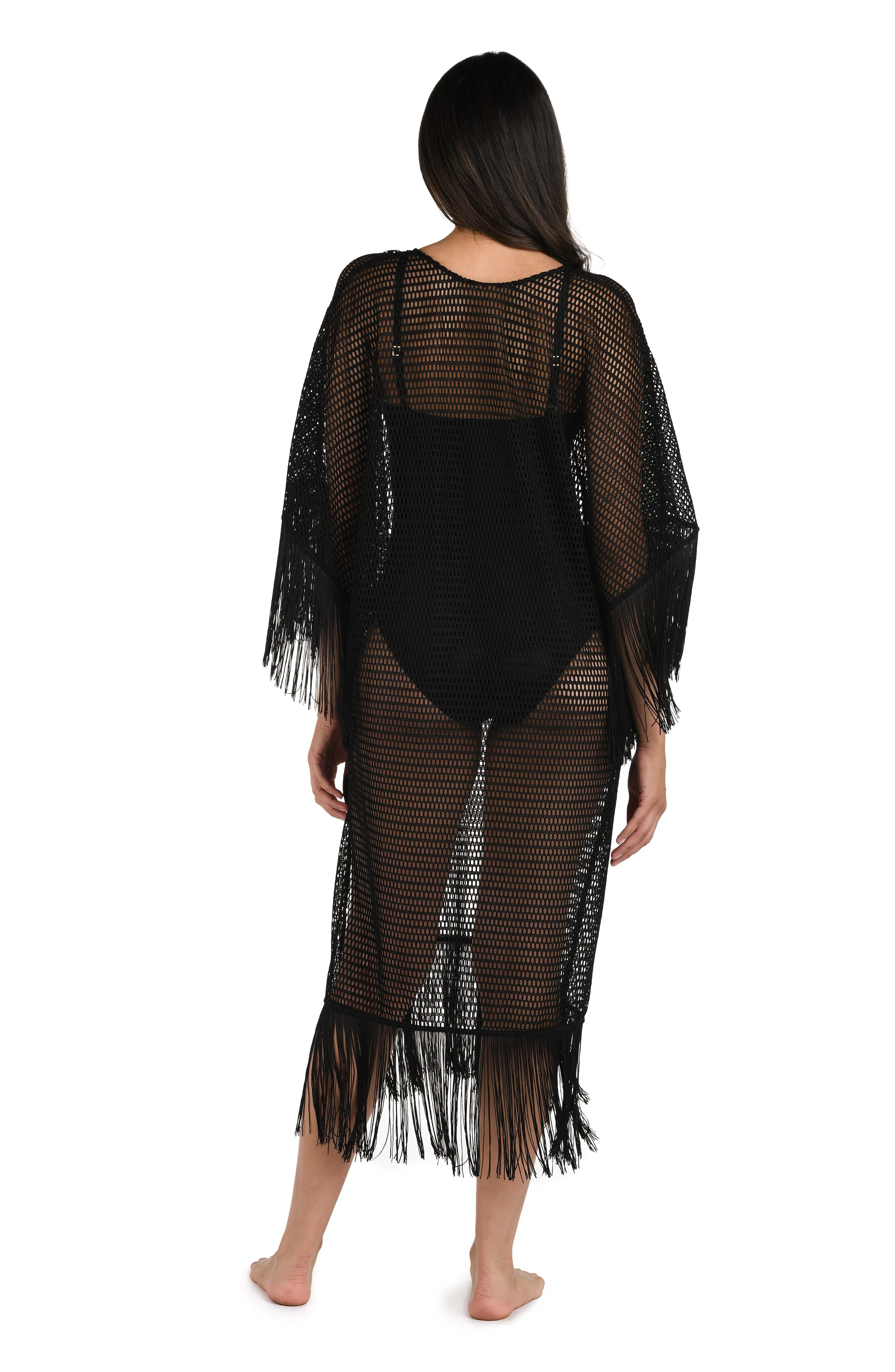 Fringed Out Long Caftan Cover Up - FINAL SALE - Image 2