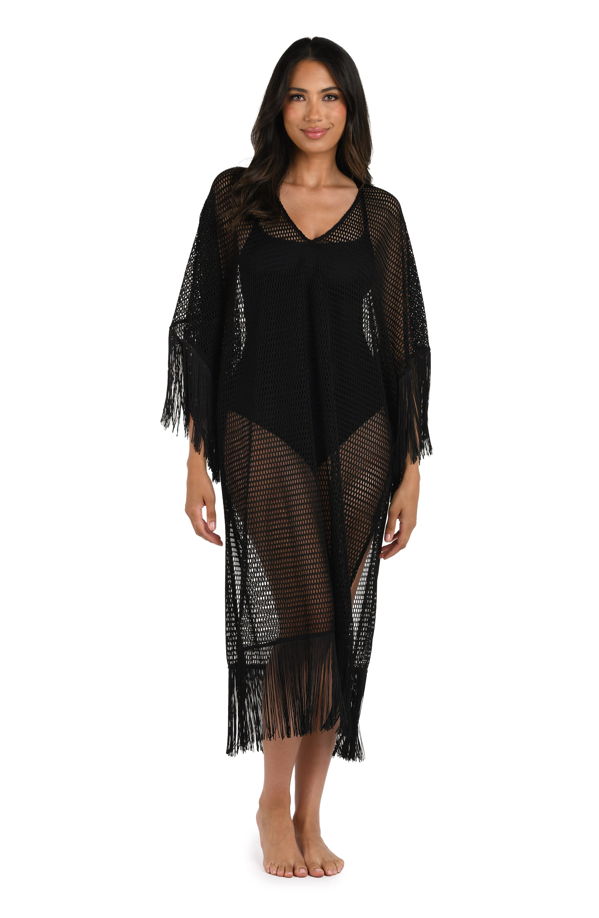 Fringed Out Long Caftan Cover Up - FINAL SALE - Image 4