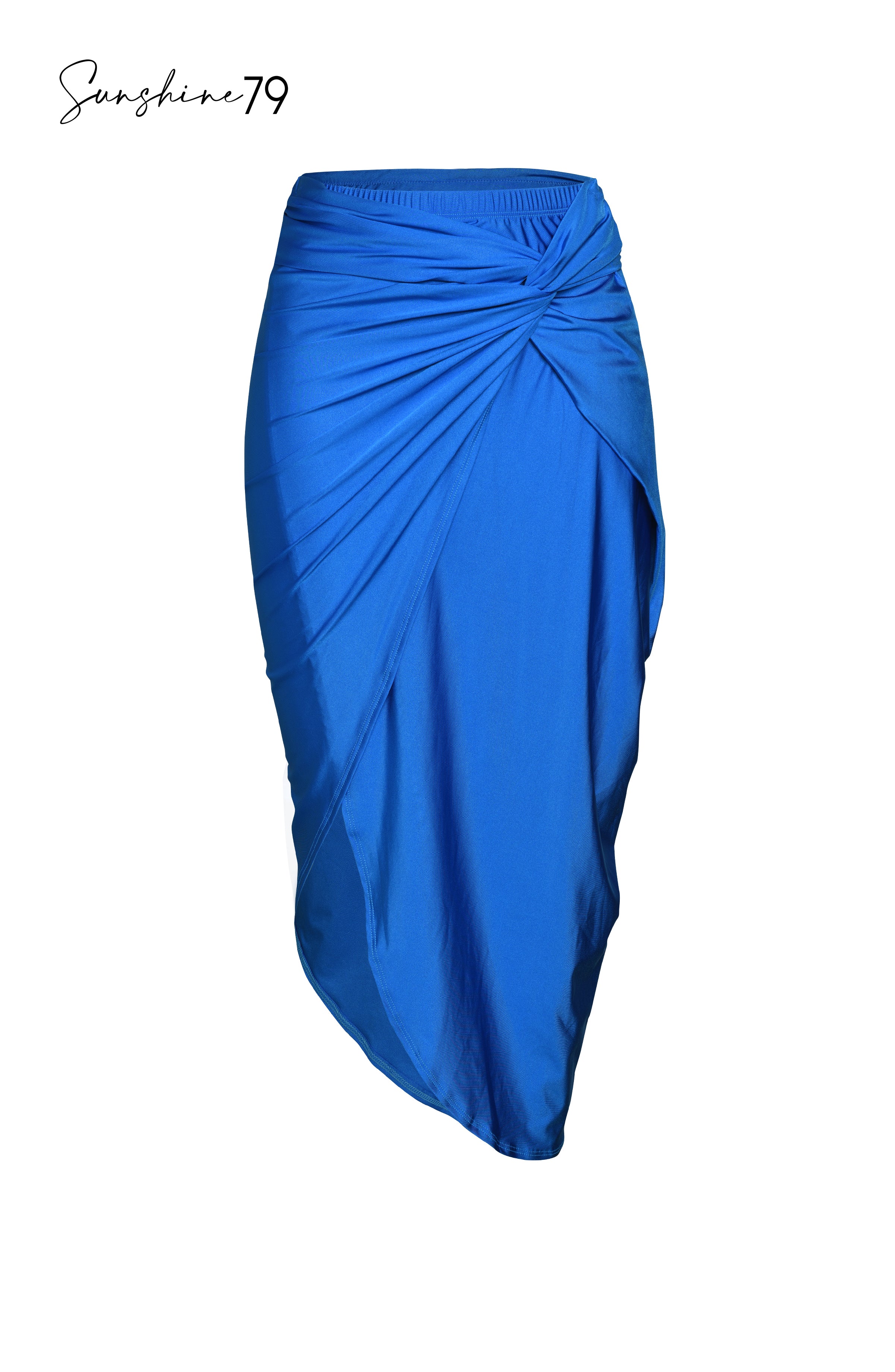 Sunshine 79 Sunshine Solids Pull-On Faux Pareo Cover Up - Pacific Blue - FINAL SALE - Image 5
