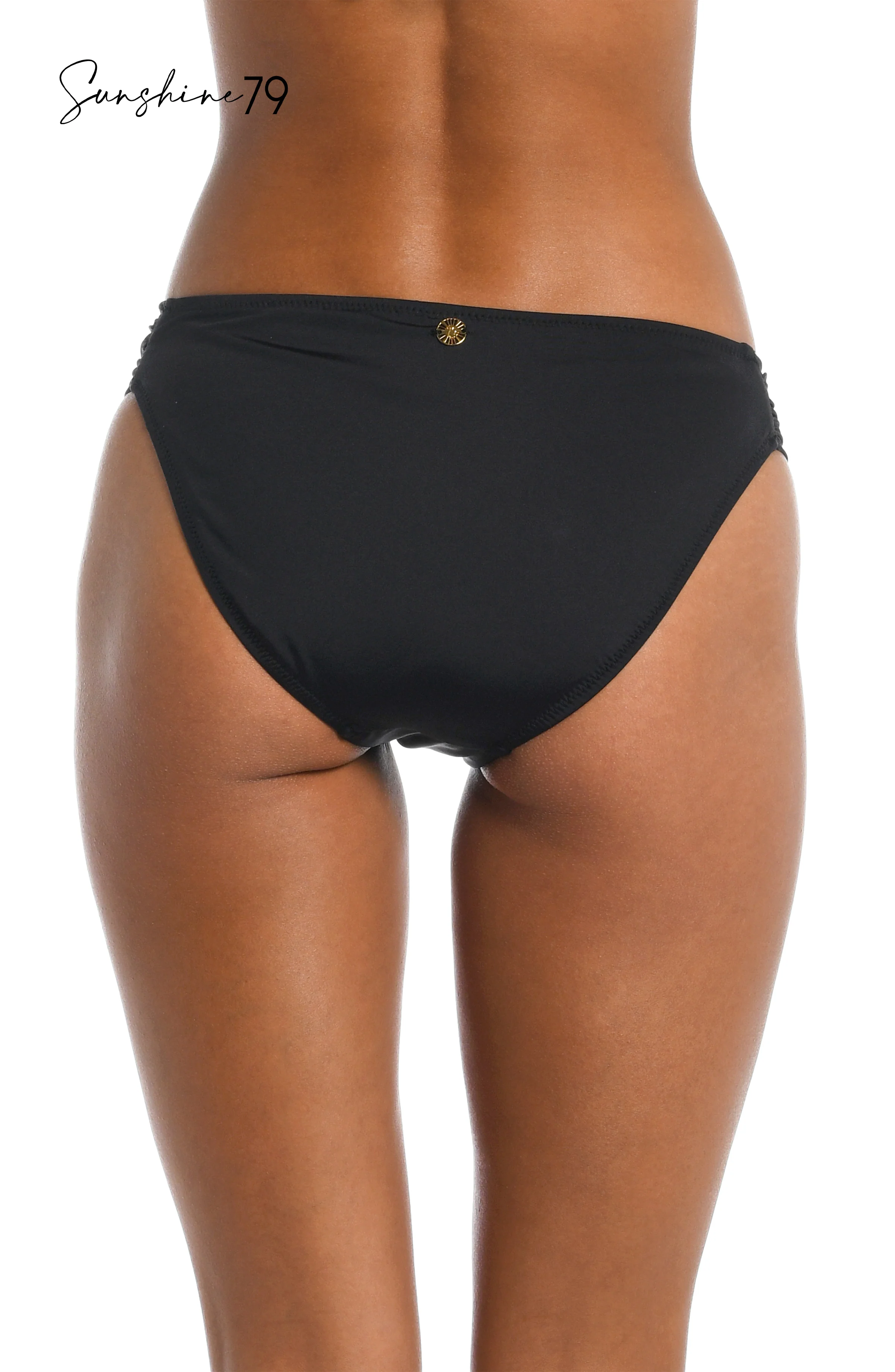 Sunshine 79 Sunshine Solids Side Shirred Hipster Bottom - Black - Image 2