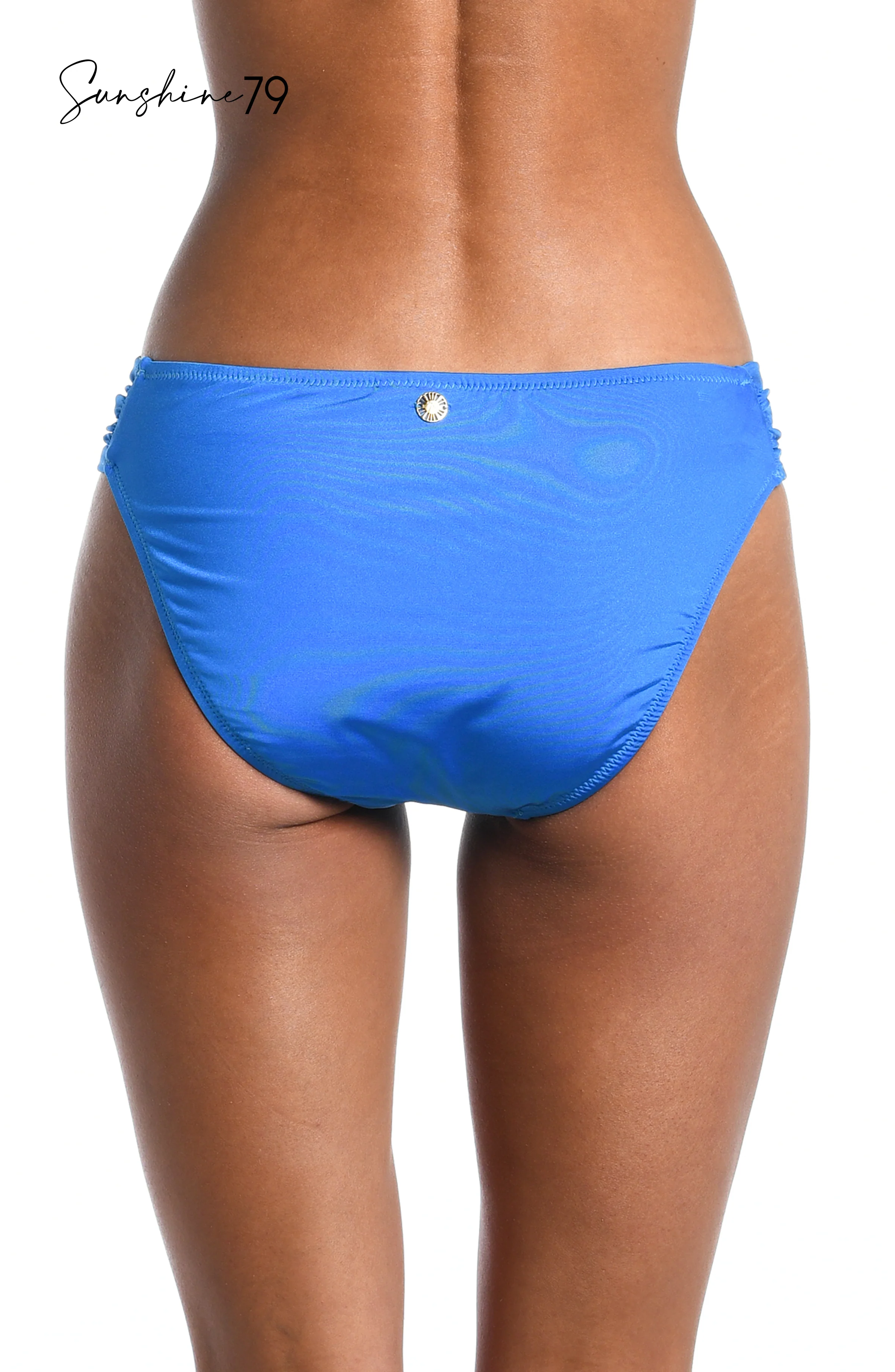 Sunshine 79 Sunshine Solids Side Shirred Hipster Bottom - Pacific Blue - FINAL SALE - Image 2