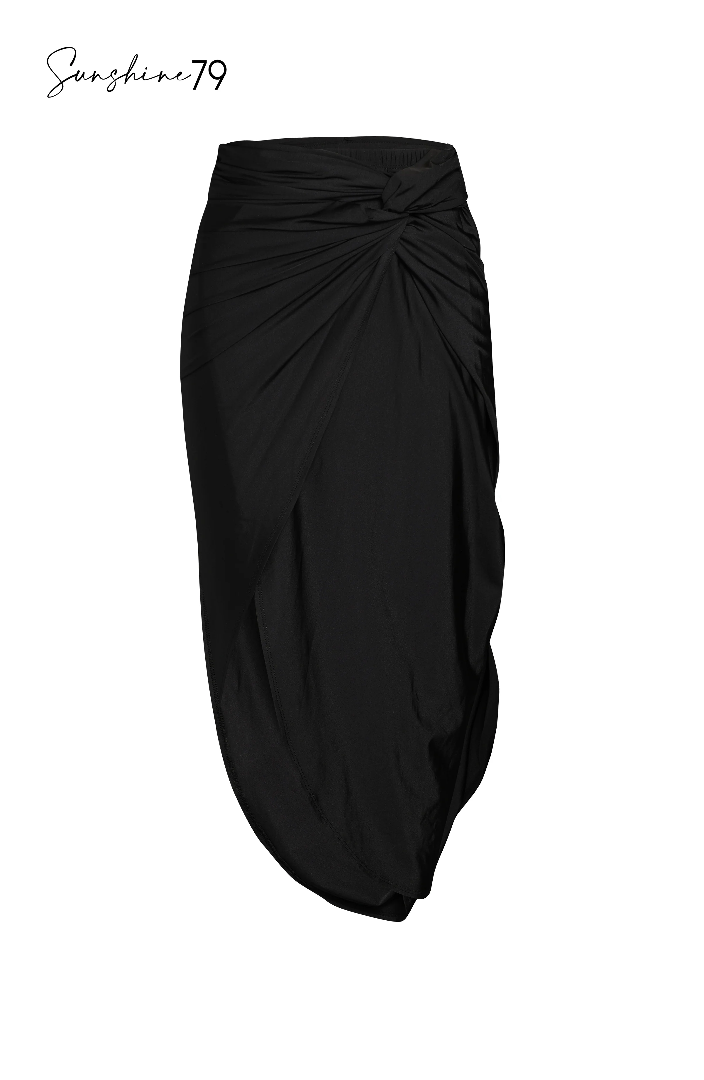 Sunshine 79 Sunshine Solids Pull-On Faux Pareo Cover Up - Black - Image 8