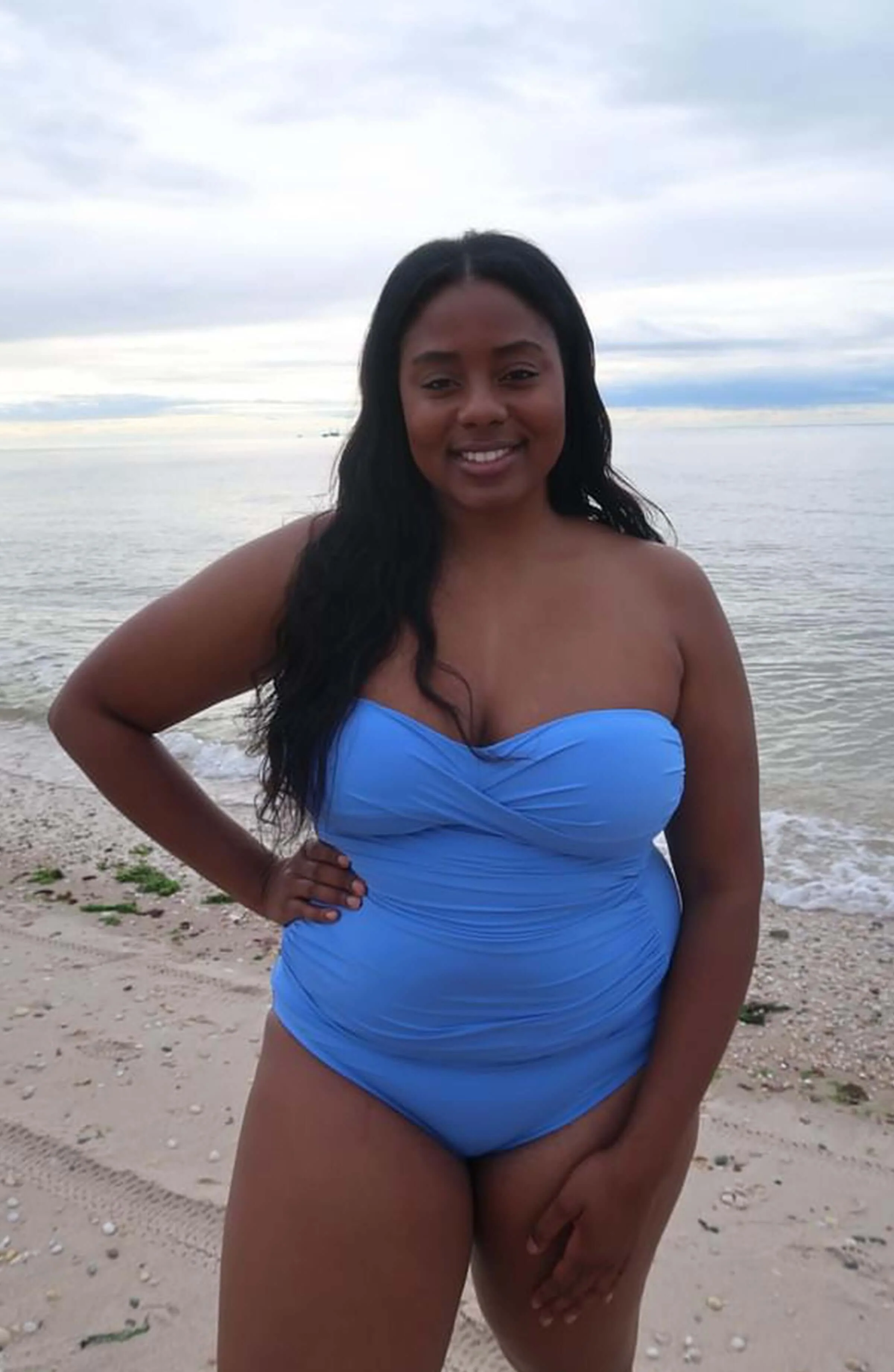 Island Goddess Bandeau Tankini Top - Chambray - Image 5