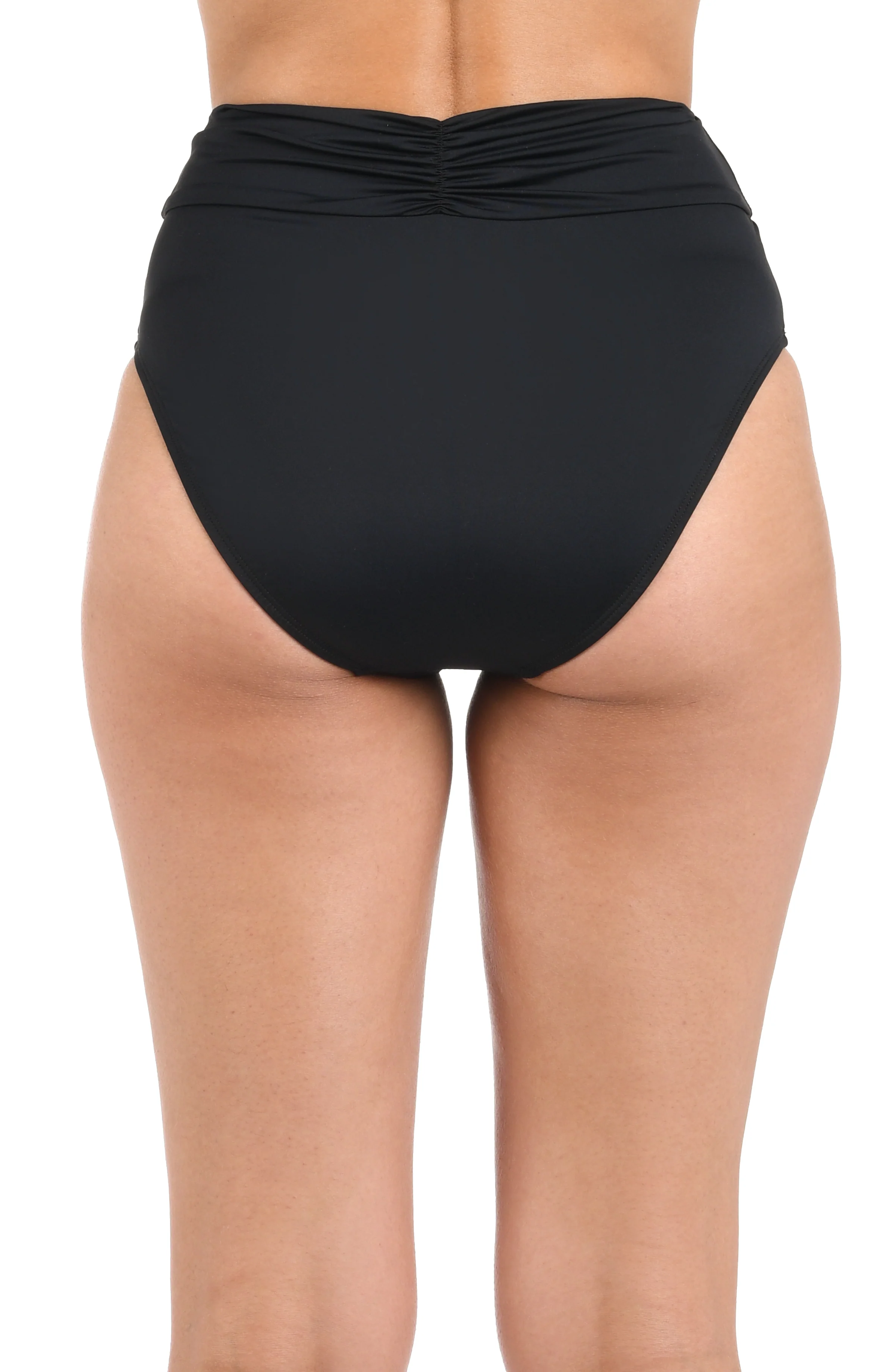 Island Goddess Cinch Back High Waist Bottom - Black - Image 2