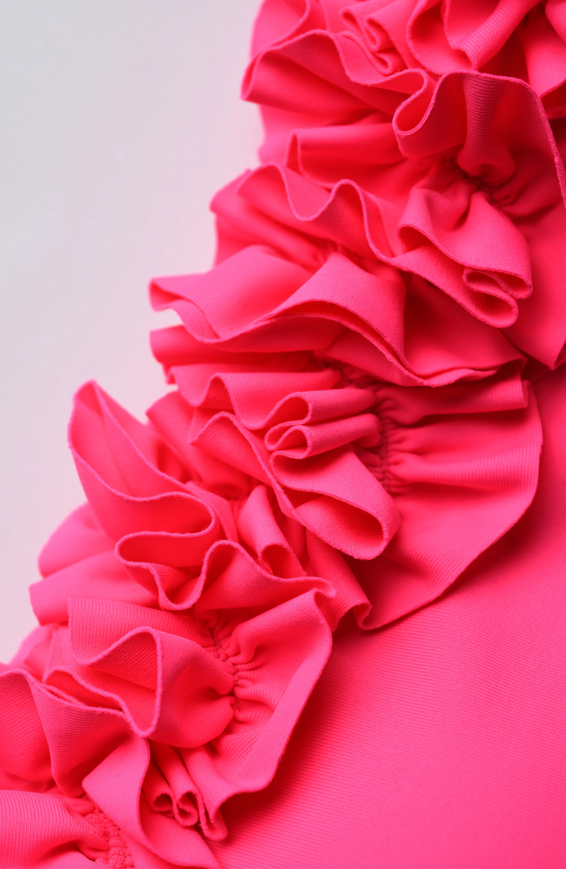 Island Goddess Ruffle Banded Halter Top - Bright Pink - Image 5