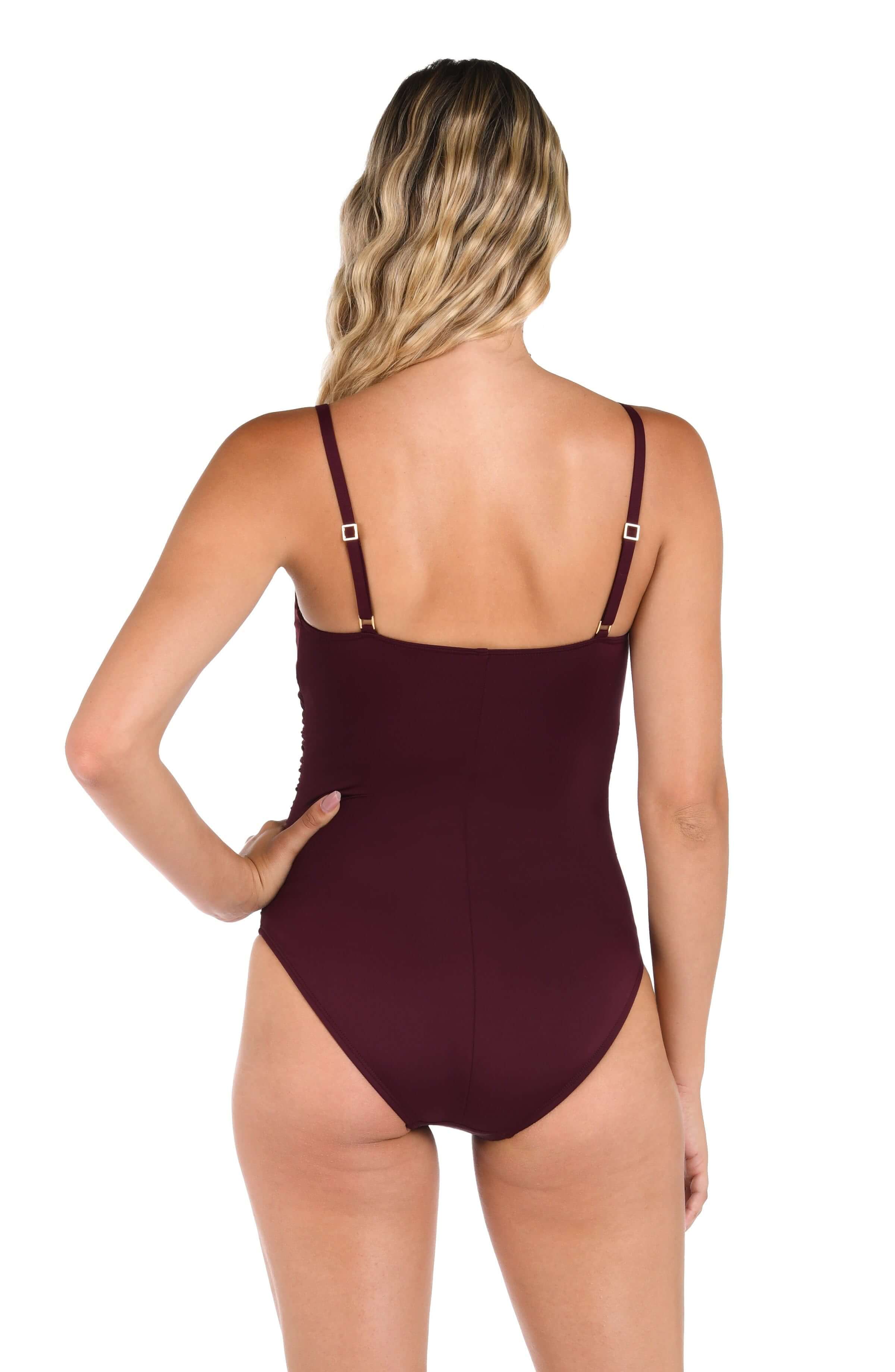 Island Goddess Lingerie One Piece - Dark Cherry - Image 2