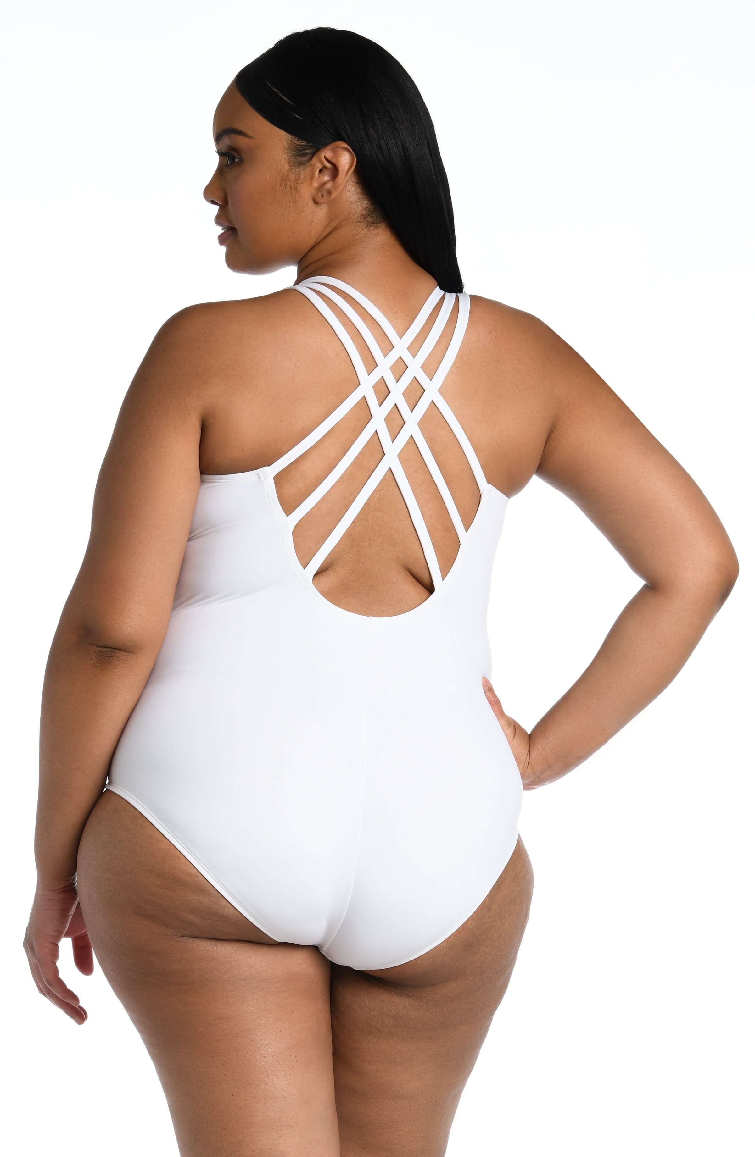 Island Goddess Multi-Strap Cross-Back One Piece - White - Image 4