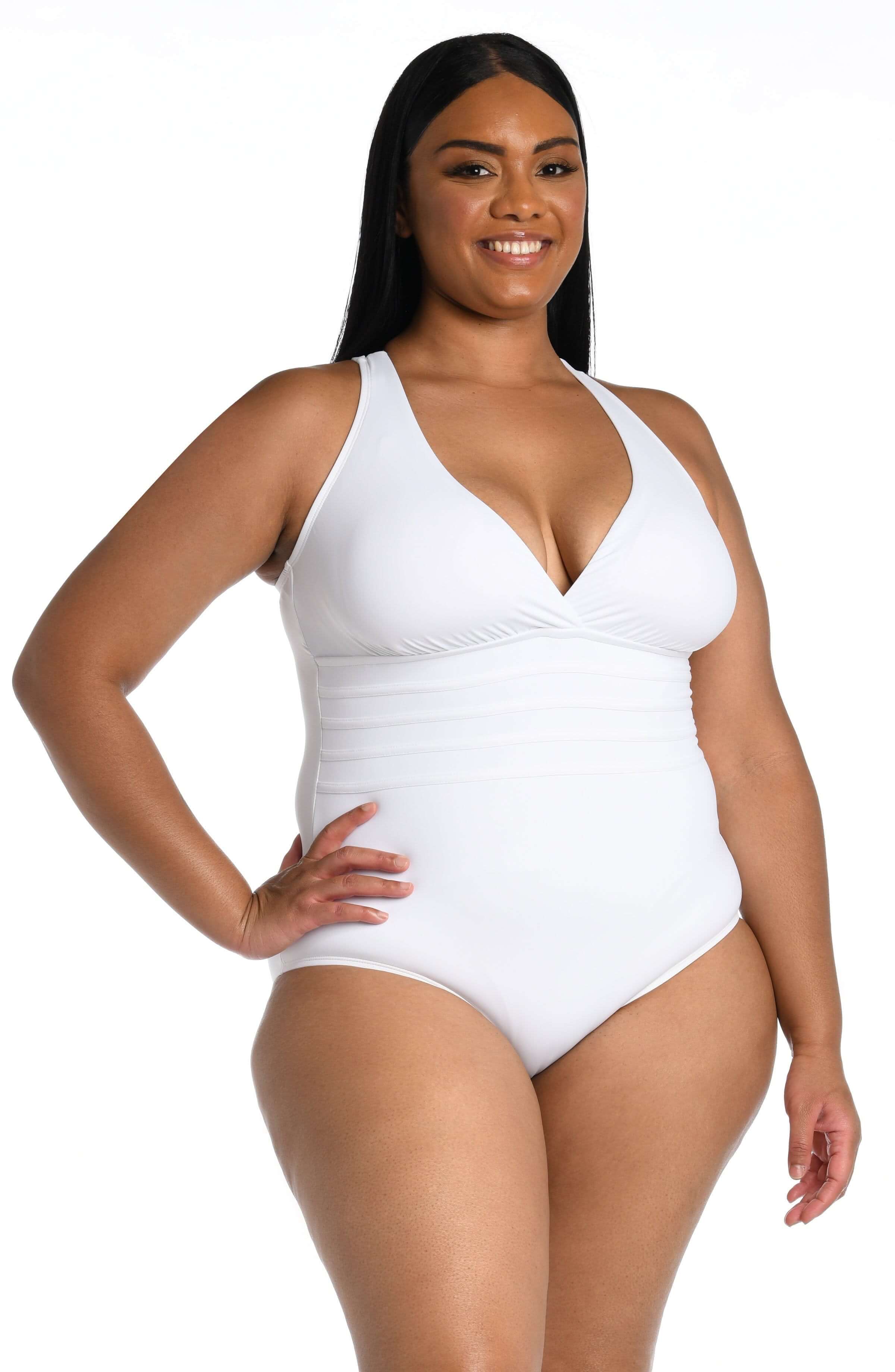 Island Goddess Multi-Strap Cross-Back One Piece - White - Image 5