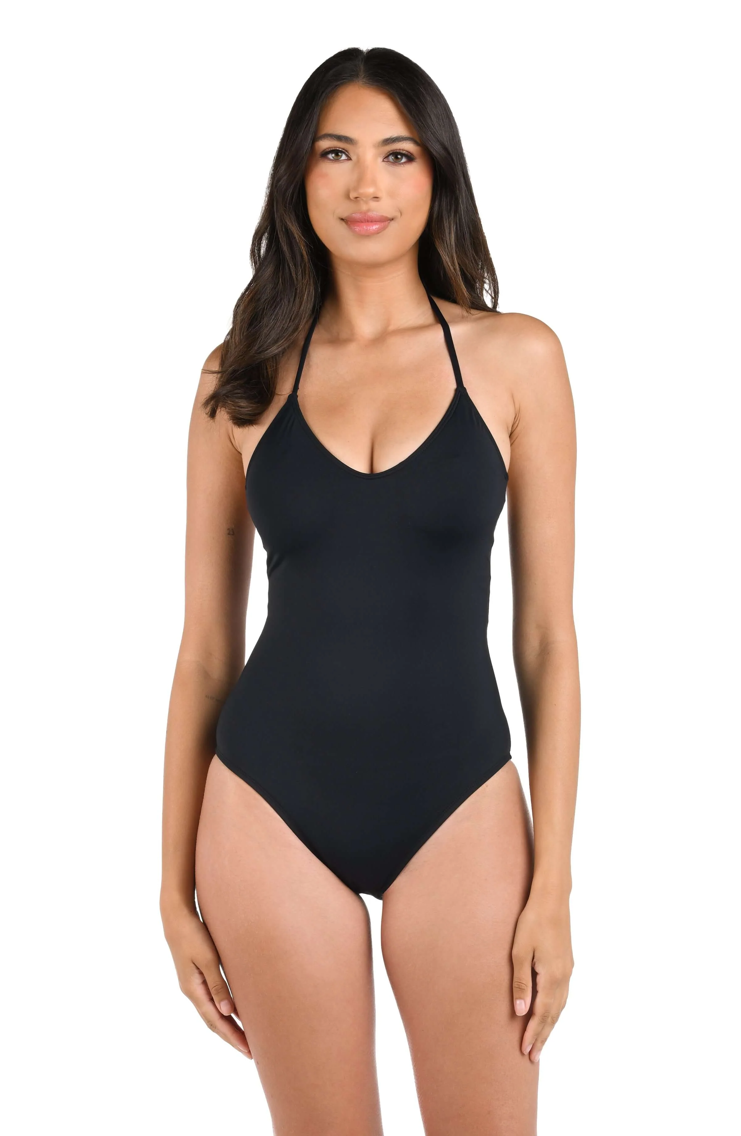 Island Goddess Underwire Scoop Front Lingerie One Piece - Black - Image 3
