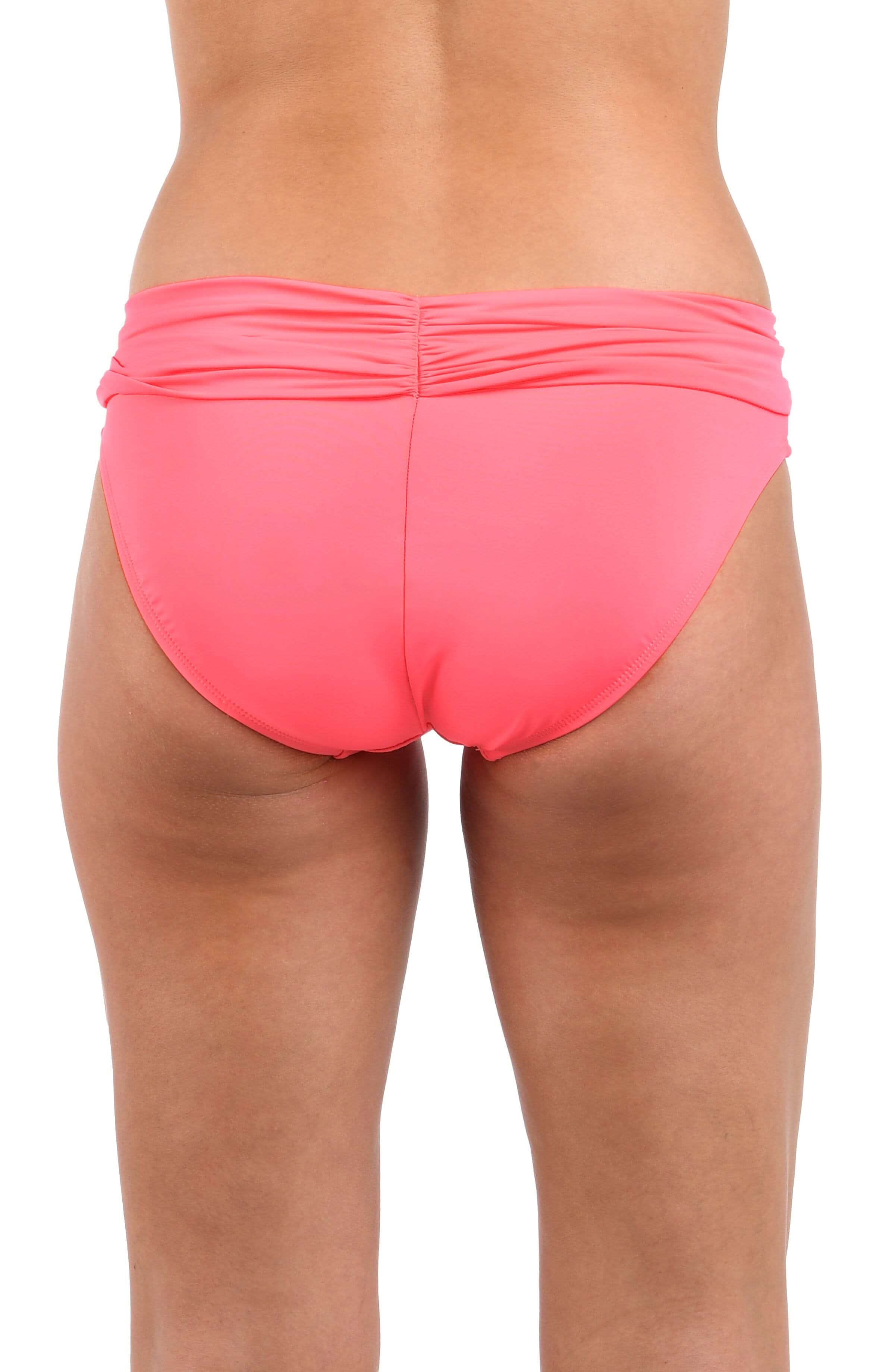 Island Goddess Shirred Band Hipster Bottom - Coral Reef - Image 2