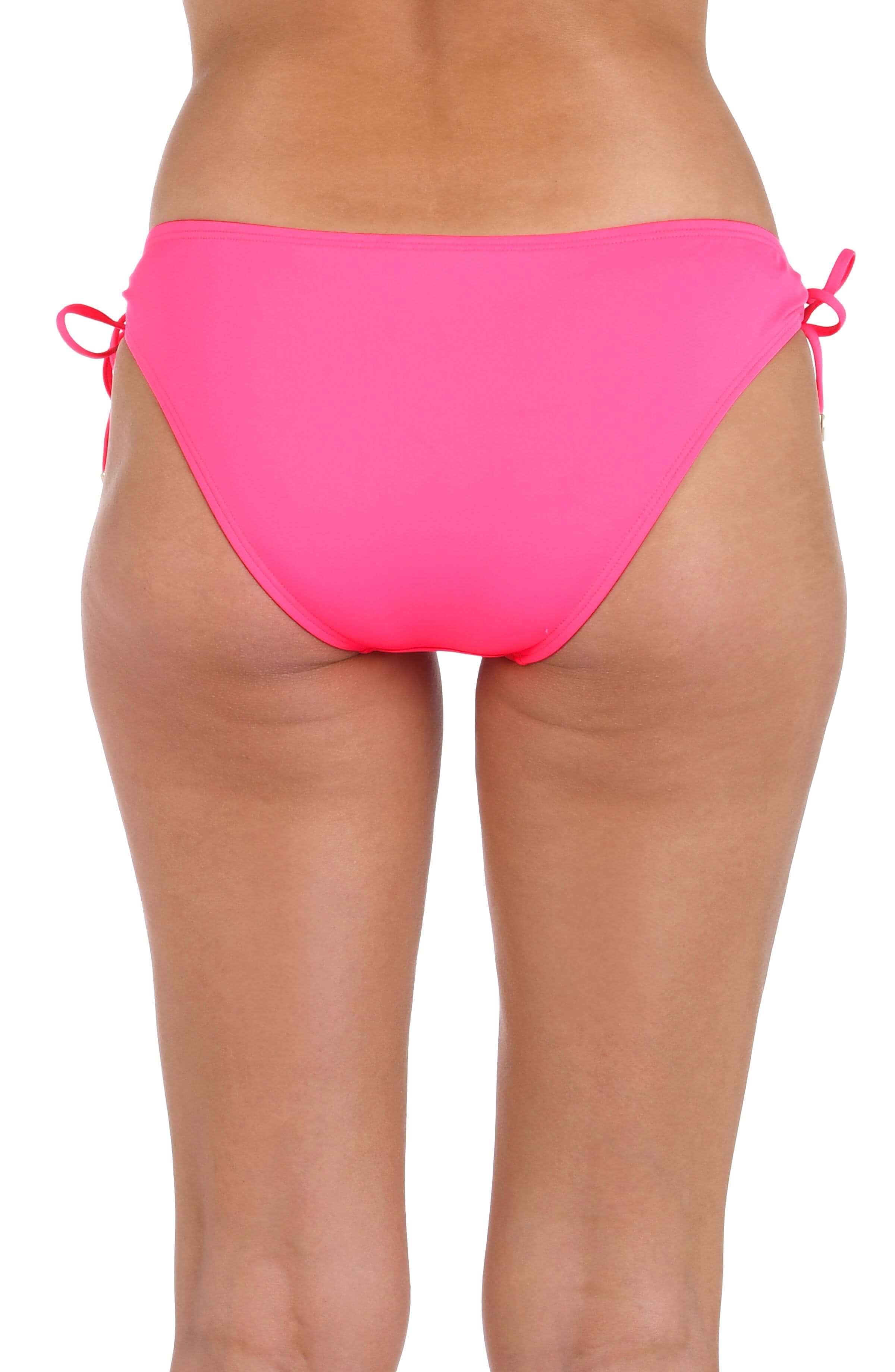 Island Goddess Side Tie Hipster Bottom - Bright Pink - Image 2