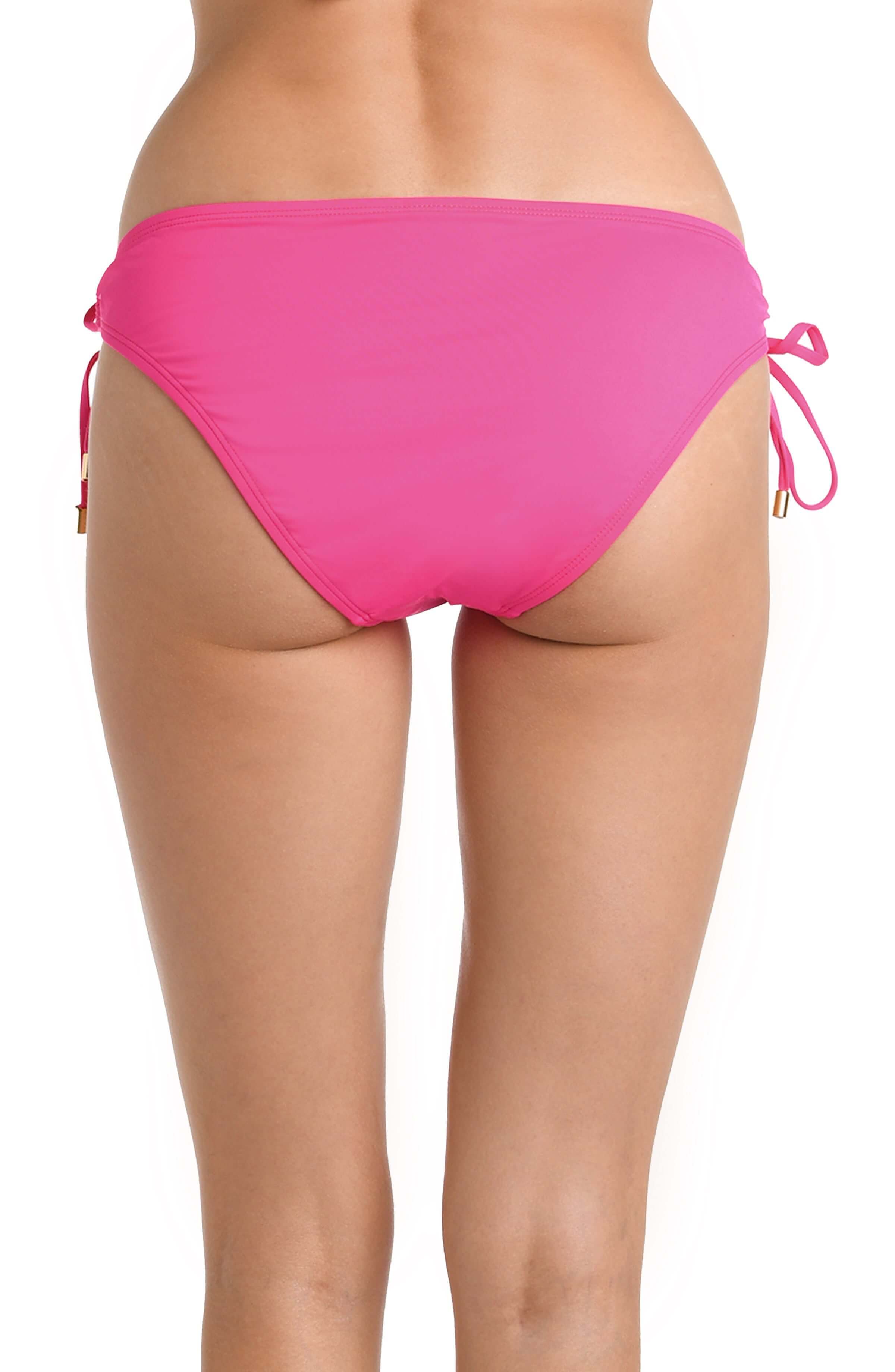 Island Goddess Side Tie Hipster Bottom - Pop Pink - FINAL SALE - Image 3