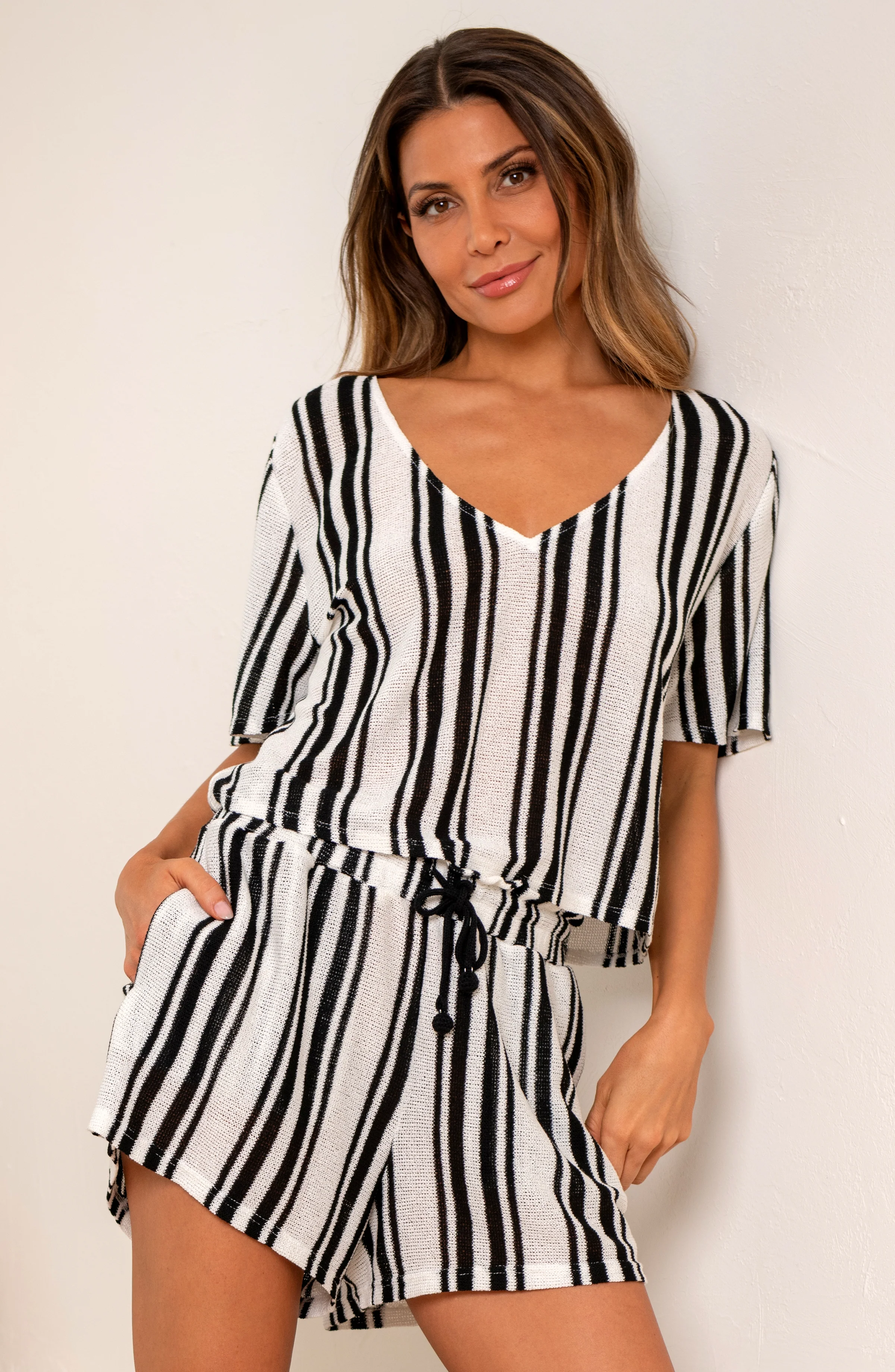 Boardwalk Stripe Short Sleeve Top