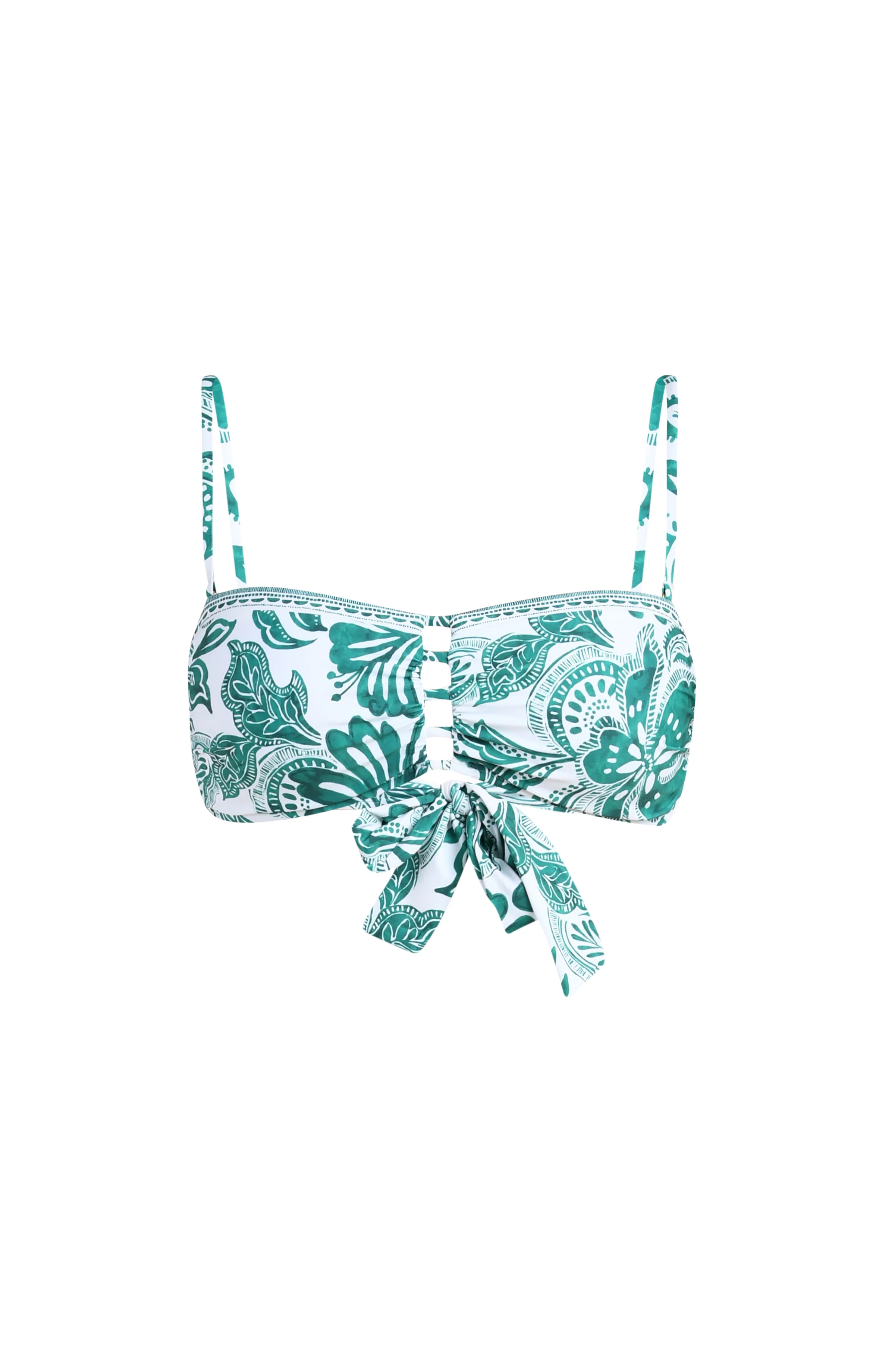 Botanical Brocade Bandeau Bikini Top - Jungle - Image 6