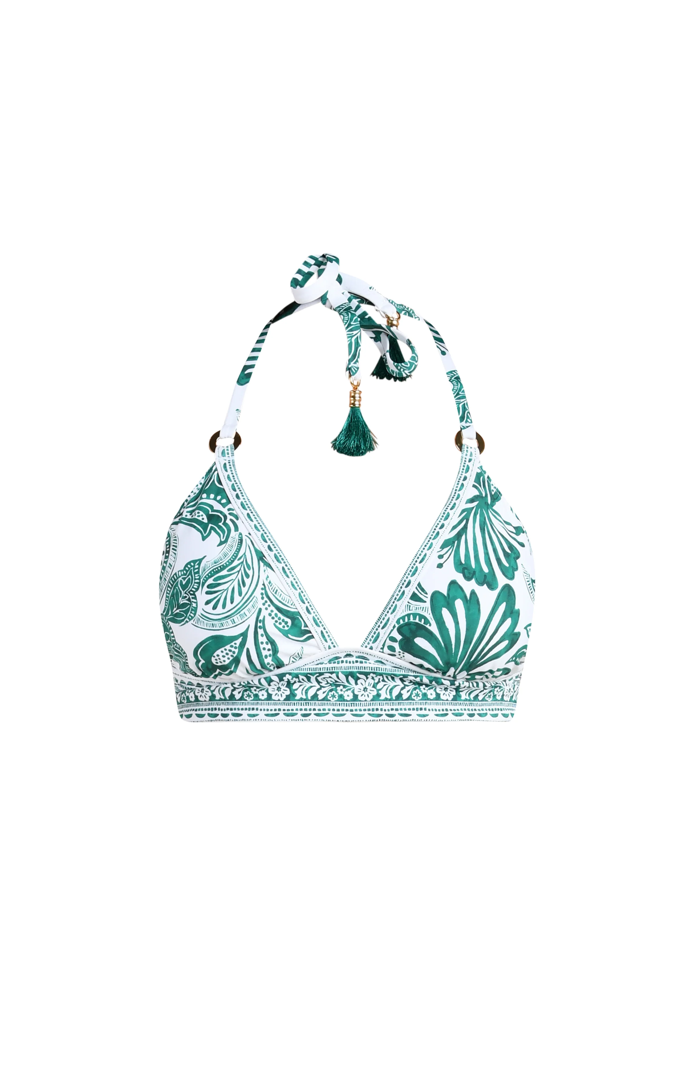 Botanical Brocade Banded Halter Top - Jungle - Image 5