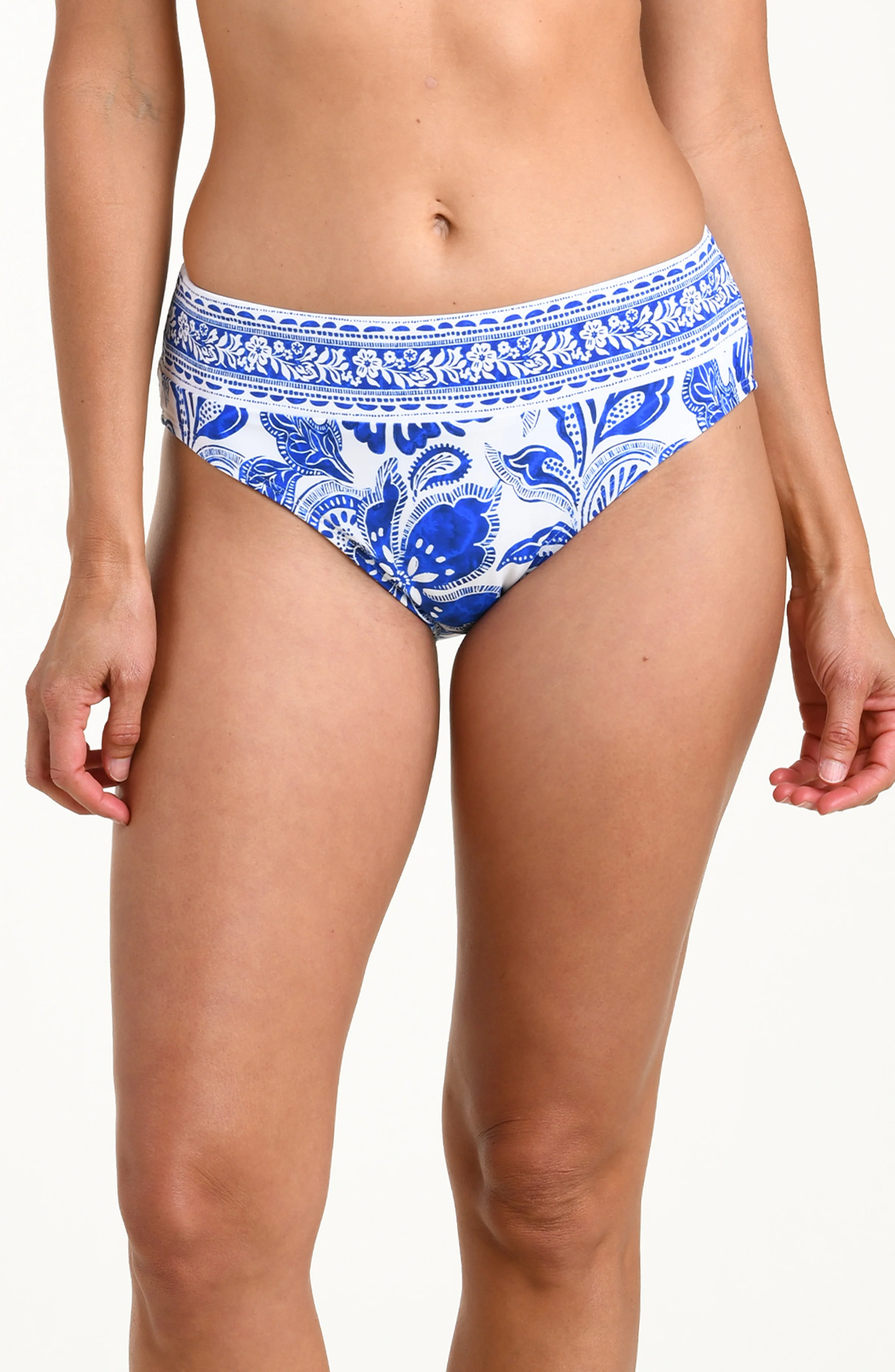 Botanical Brocade Mid-Waist Bottom - Lapis