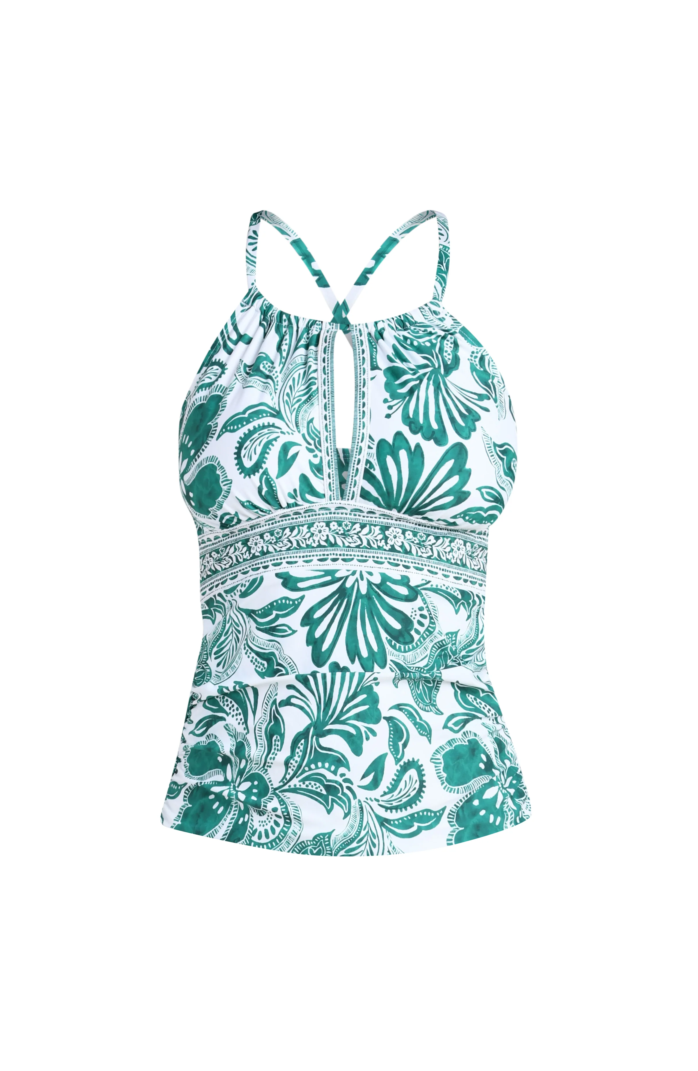 Botanical Brocade Keyhole Tankini Top - Image 5