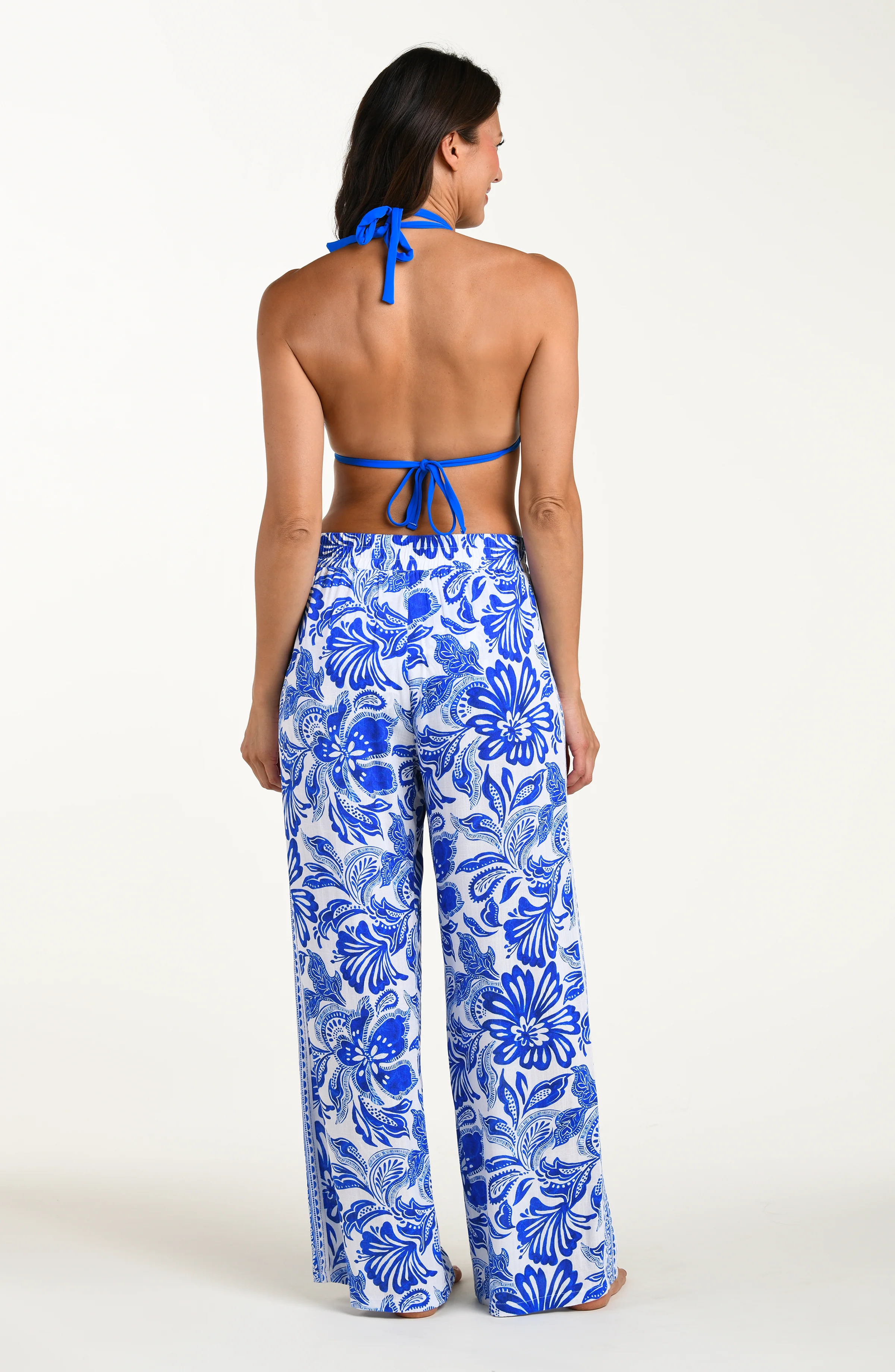 Botanical Brocade Beach Pants - Lapis - Image 11
