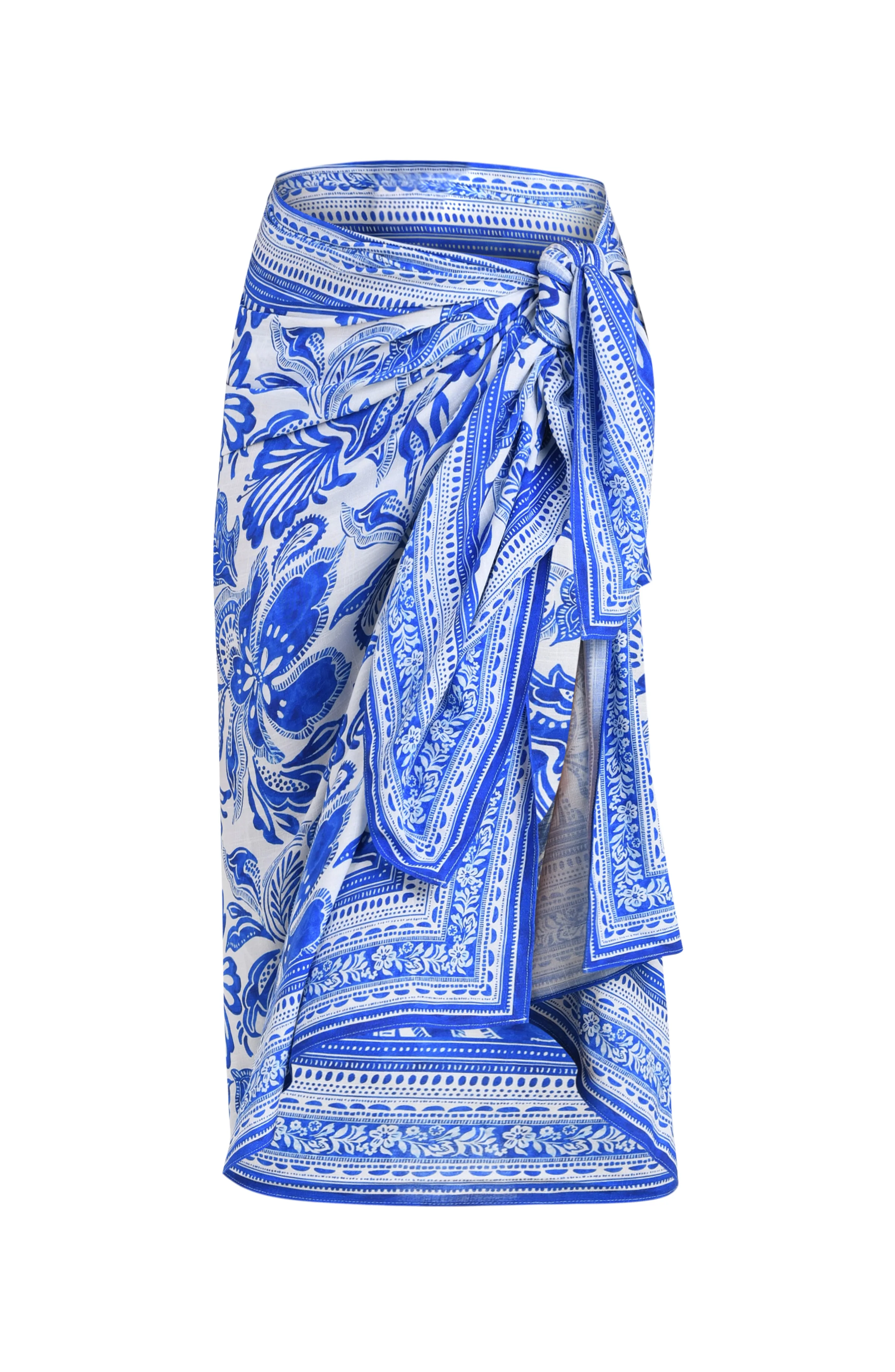 Botanical Brocade Pareo Wrap - Lapis - Image 10