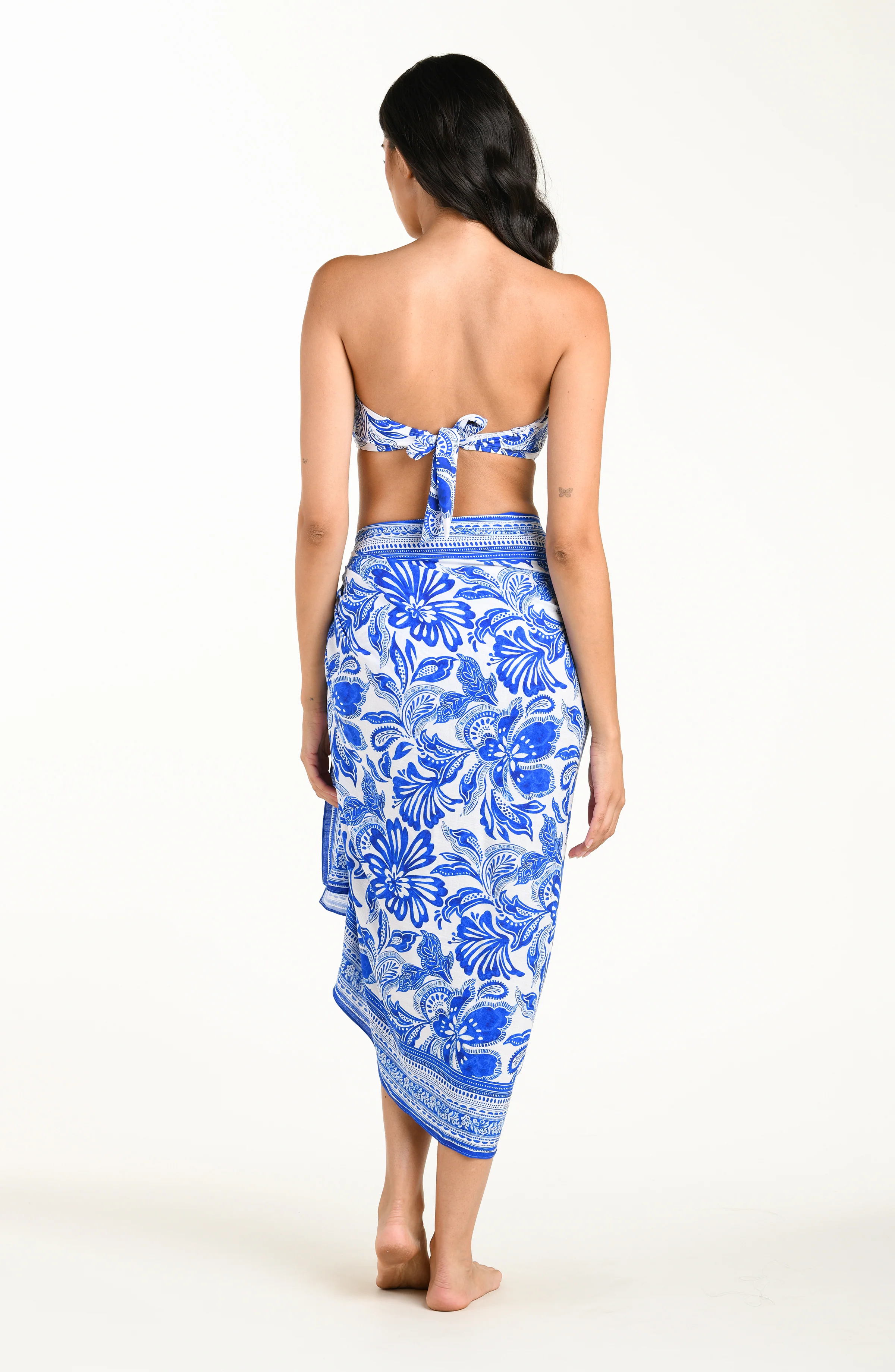 Botanical Brocade Pareo Wrap - Lapis - Image 5