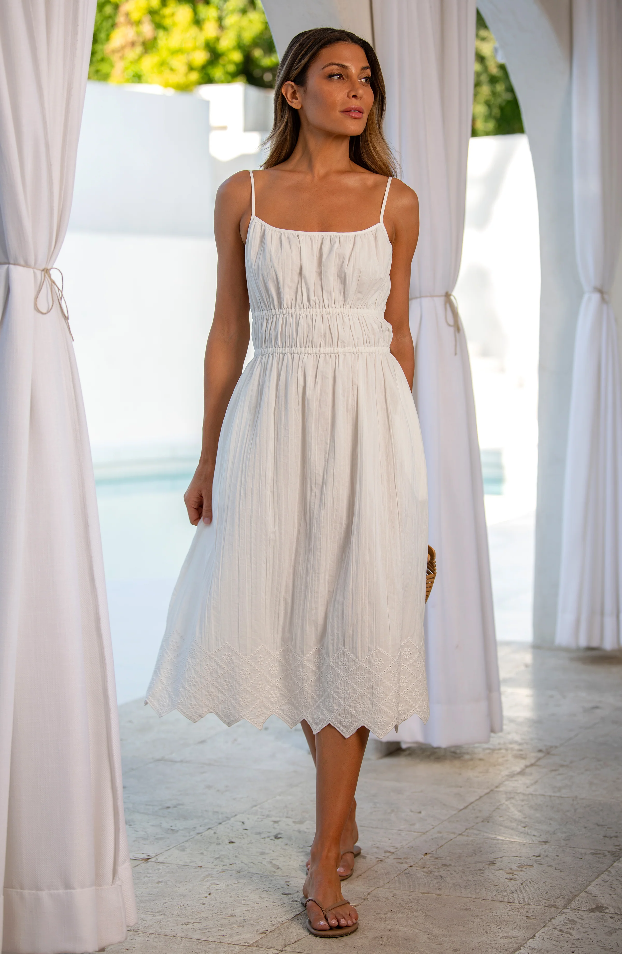 Crinkle Collective Midi Dress - White