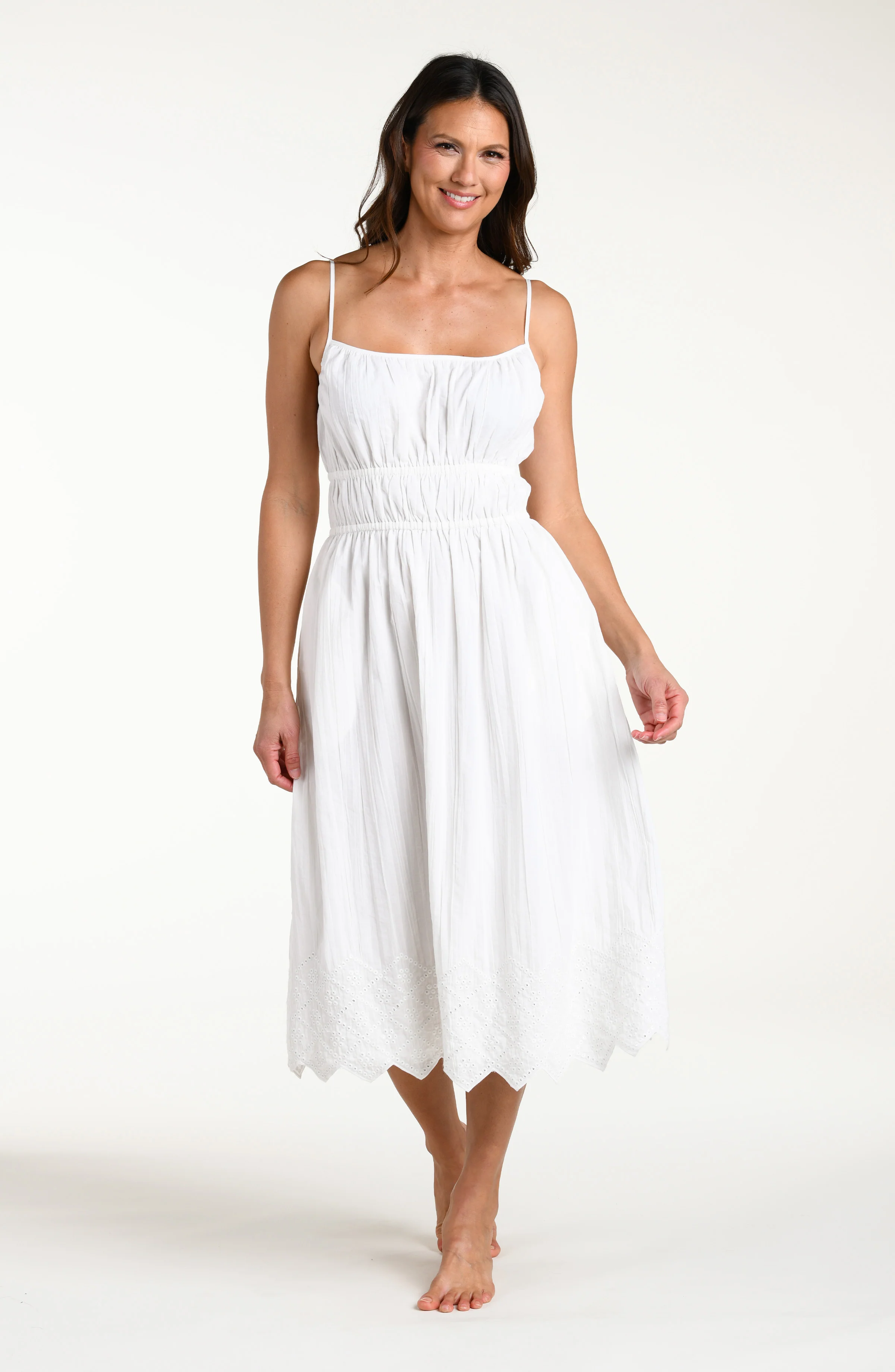Crinkle Collective Midi Dress - White - Image 2