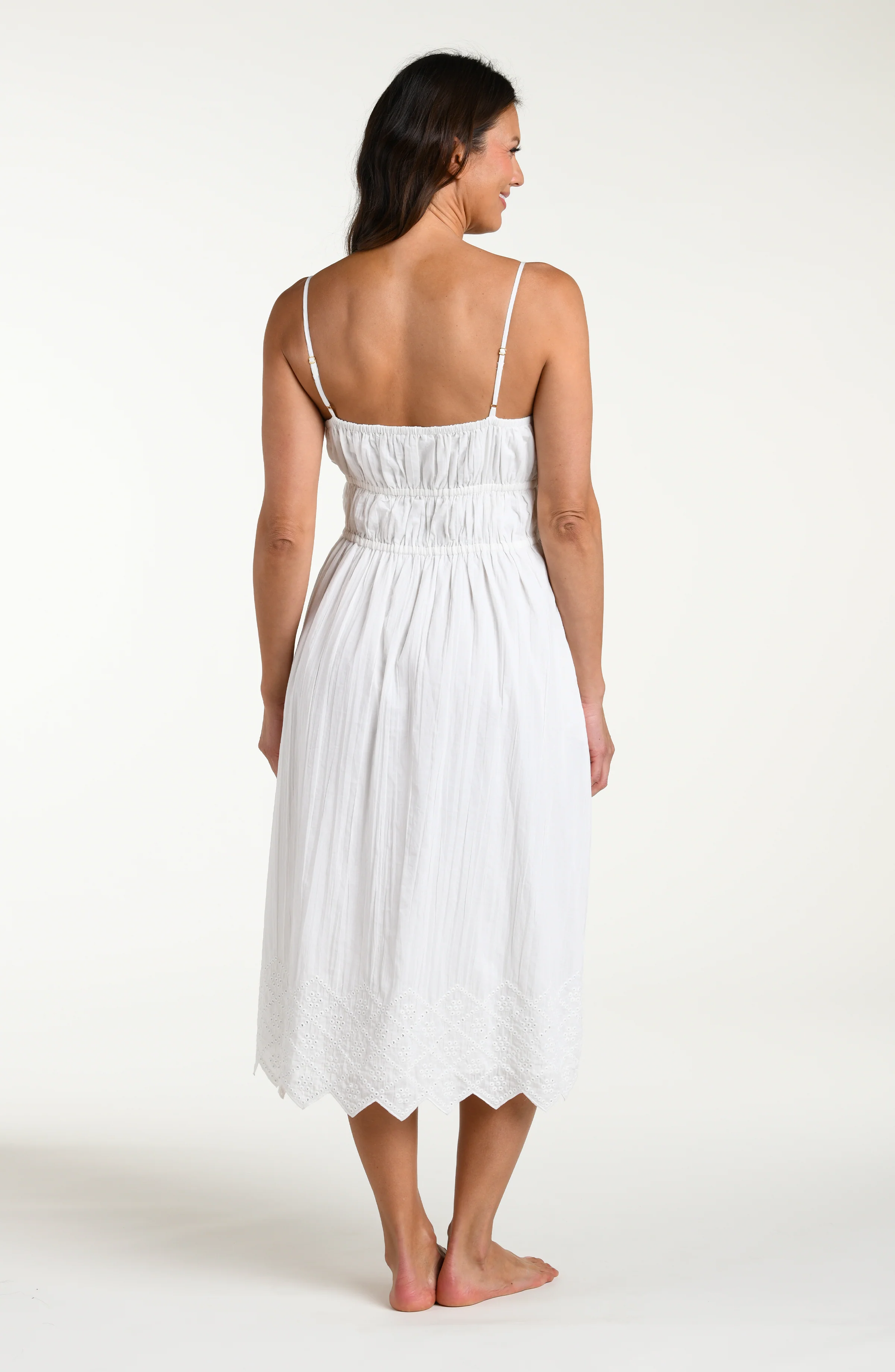 Crinkle Collective Midi Dress - White - Image 3