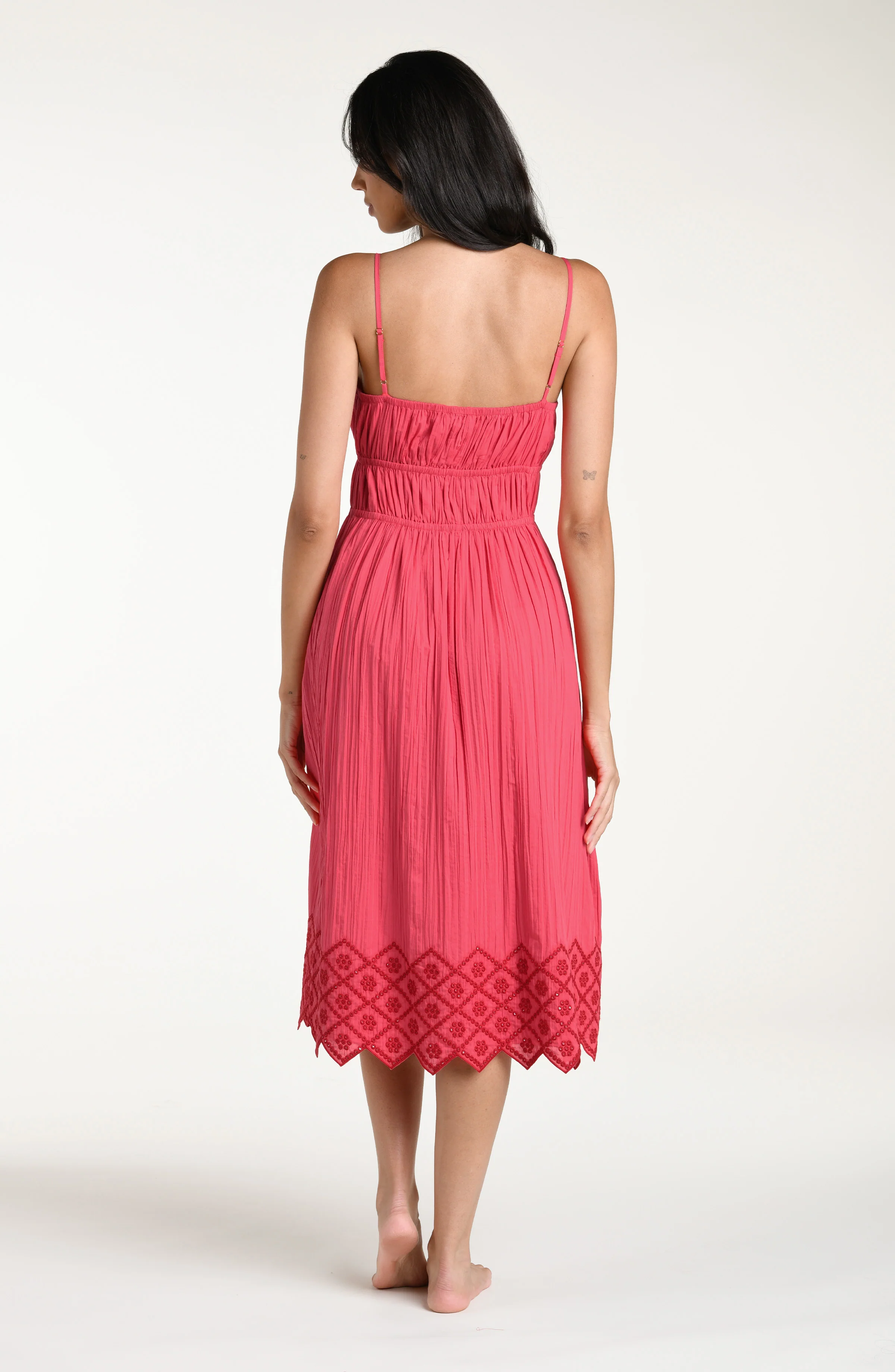 Crinkle Collective Midi Dress - Guava - Image 2