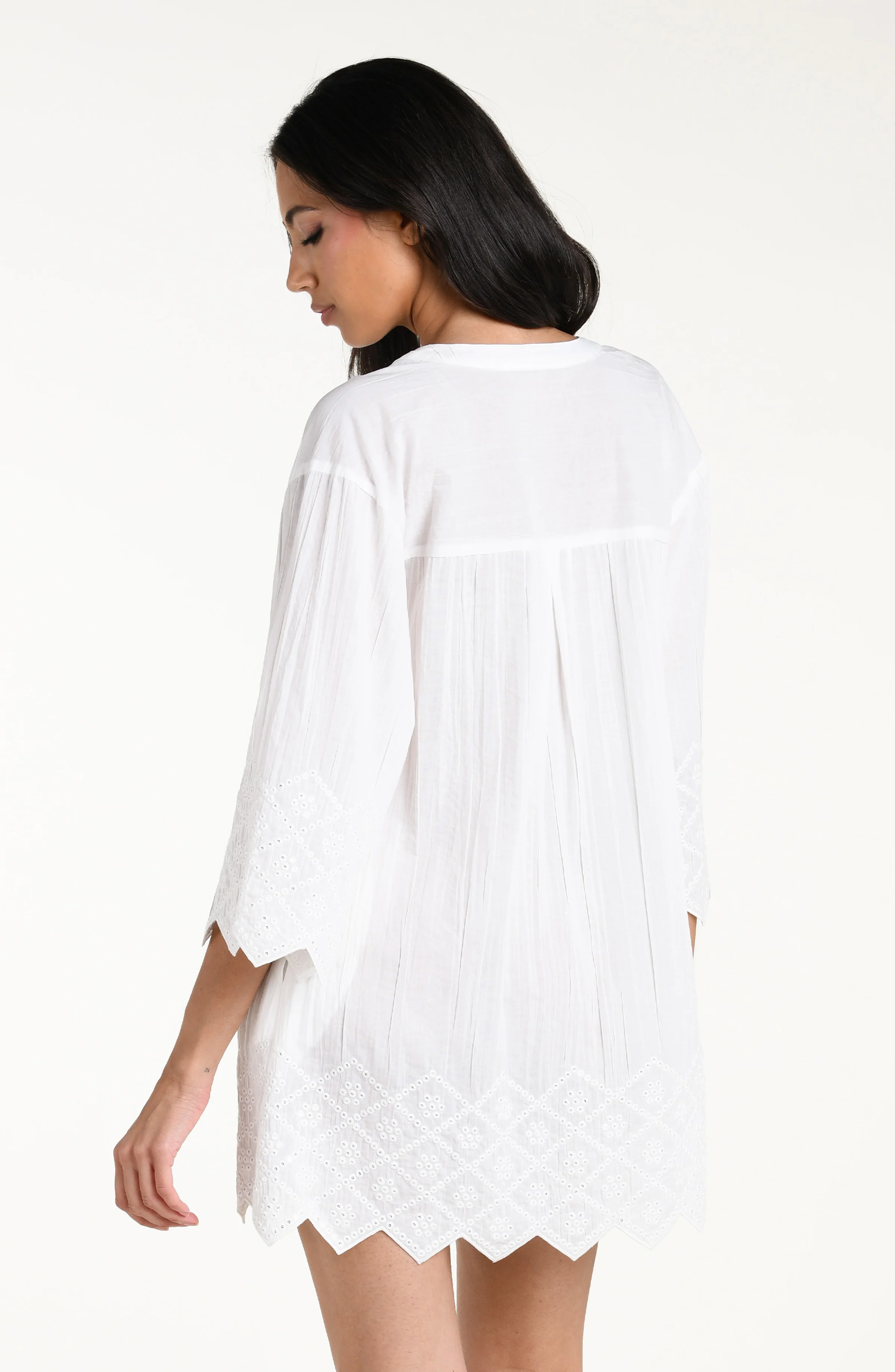 Crinkle Collective V-Neck Tunic - White - Image 2