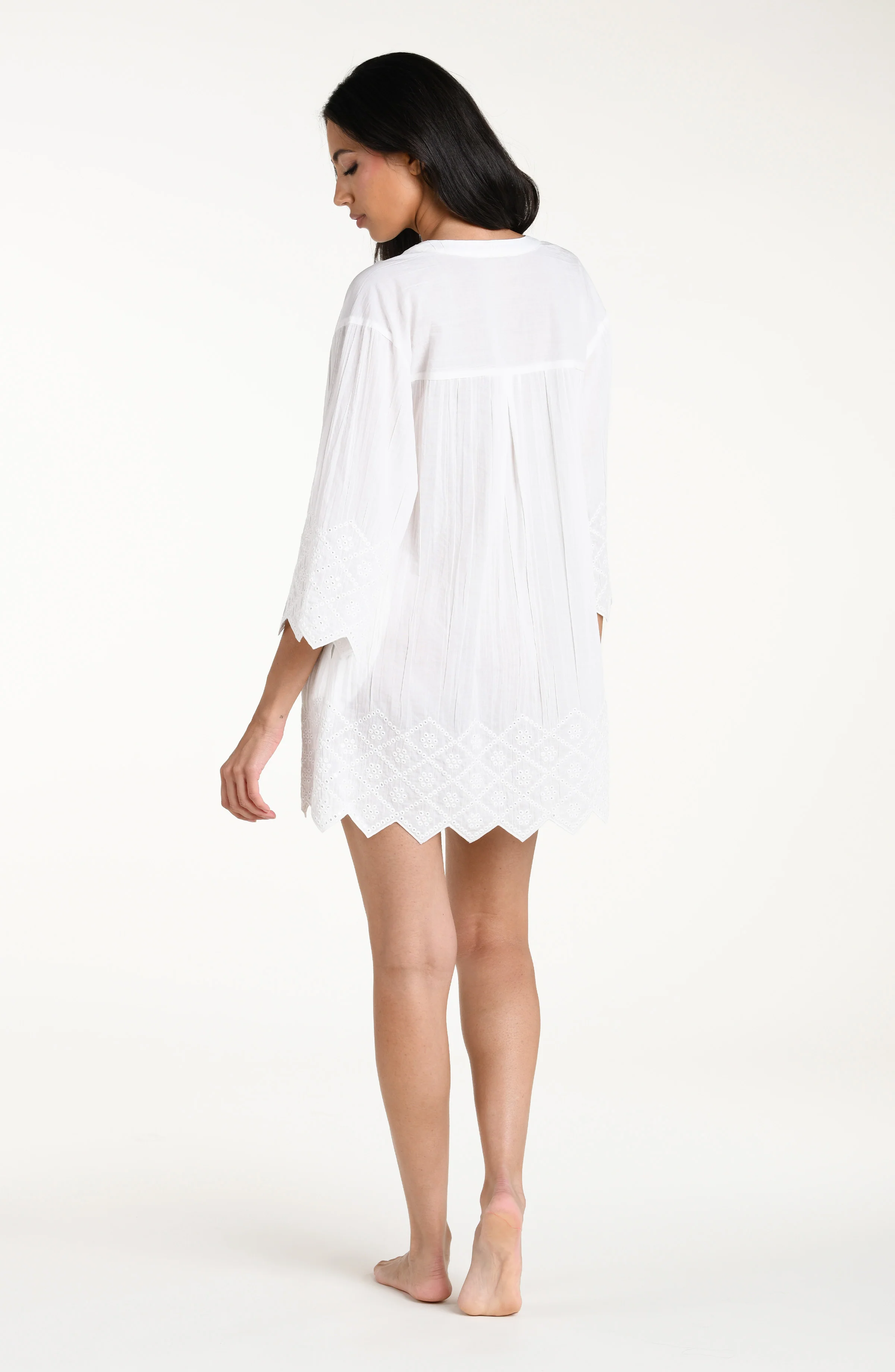 Crinkle Collective V-Neck Tunic - White - Image 5