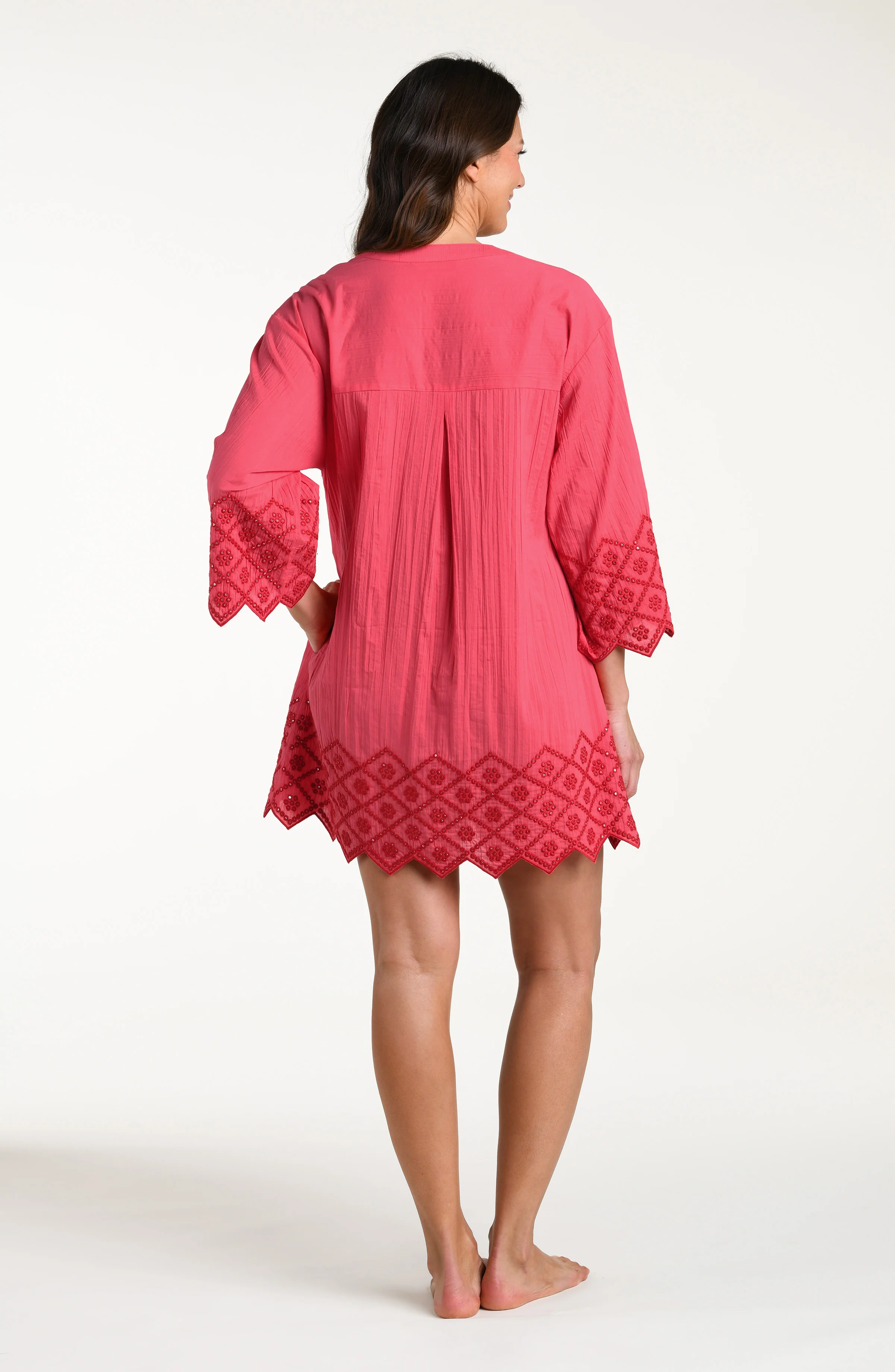 Crinkle Collective V-Neck Tunic - Guava - Image 7