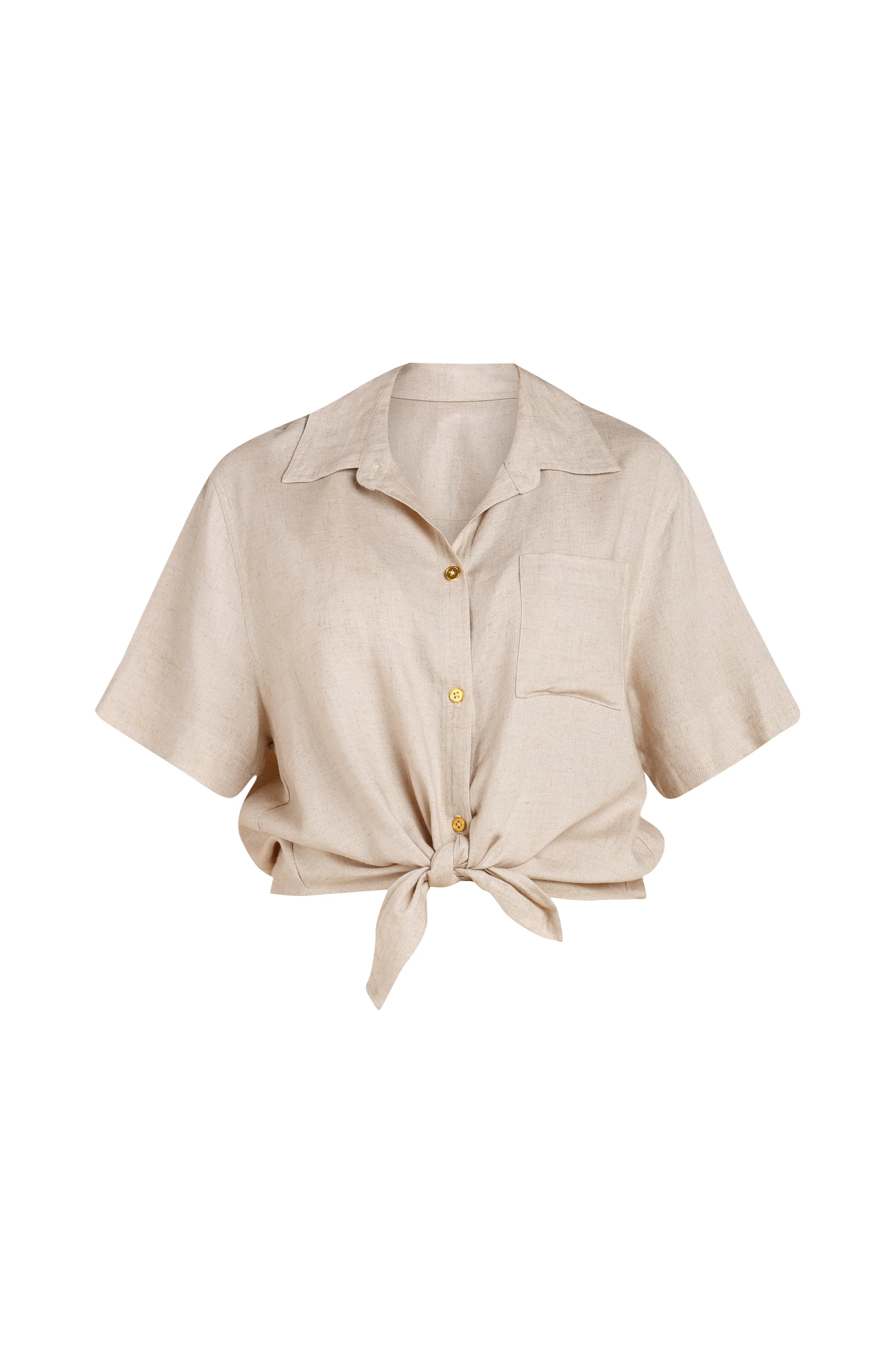 Delphine Coast Button Up Shirt - Taupe - Image 4