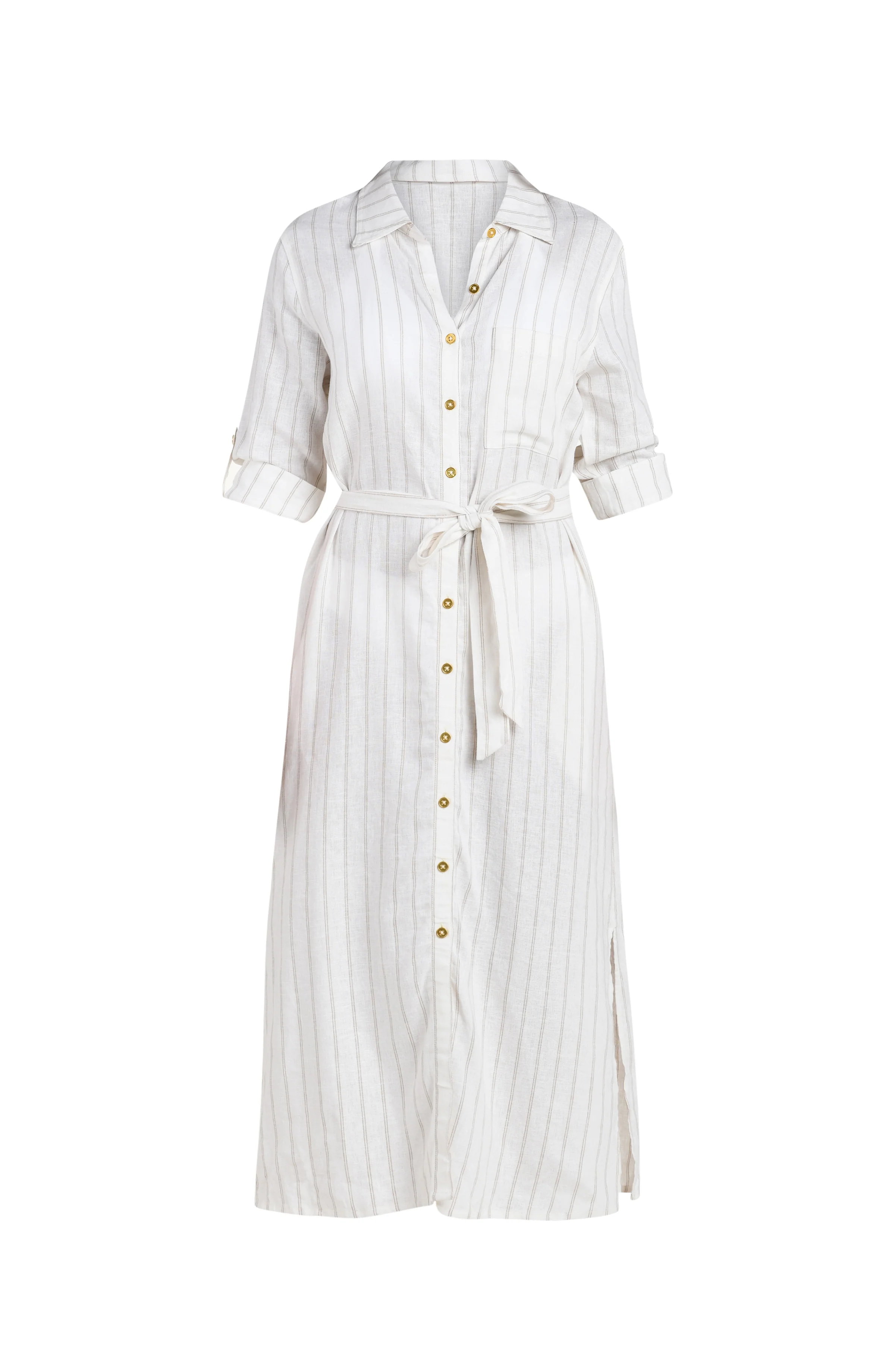Delphine Coast Linen Button Up Shirt Dress - Image 7