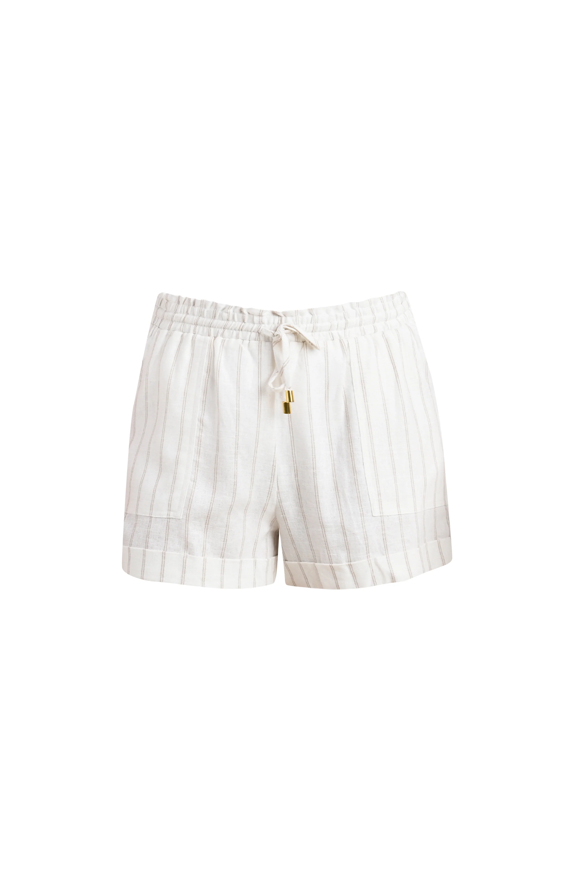 Delphine Coast Linen Beach Shorts - White - Image 6