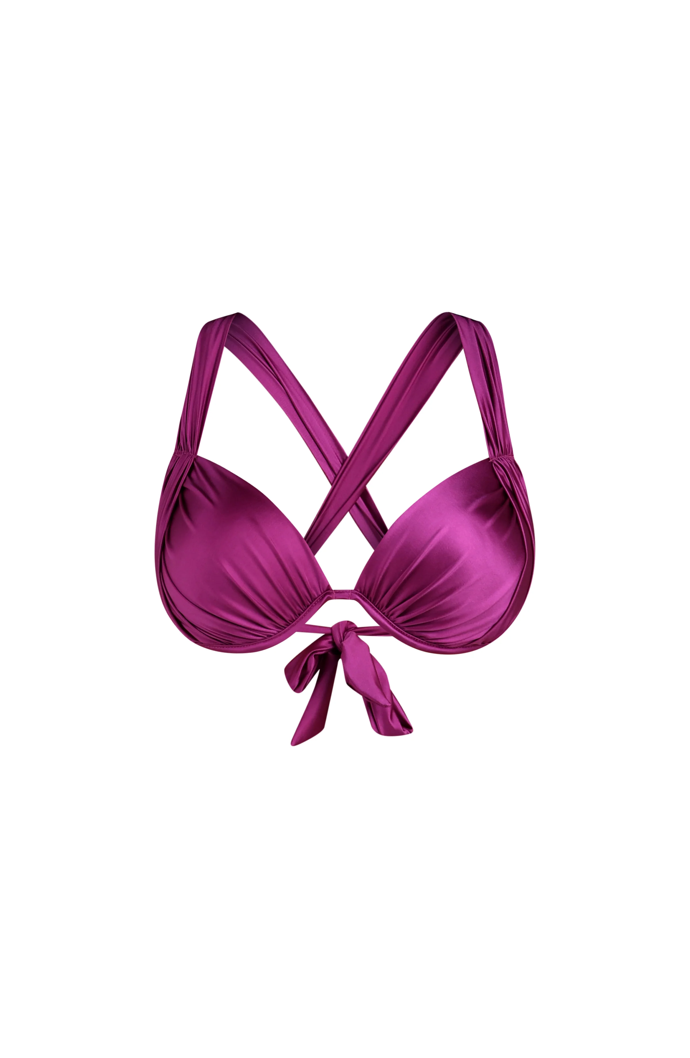 Earth Goddess Draped Underwire Bikini Top - Berry - Image 3