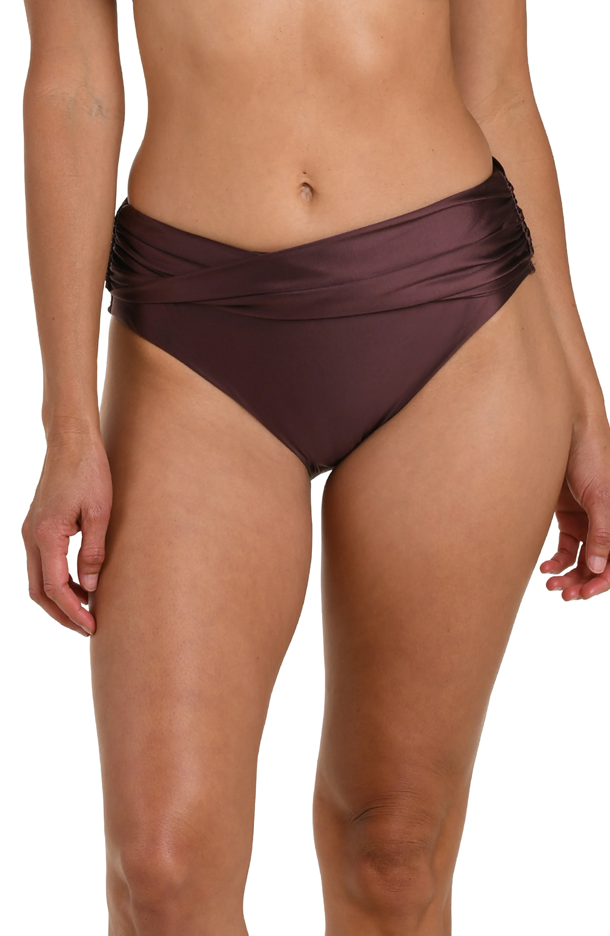Earth Goddess Mid-Waist Twist Front Bottom - Truffle