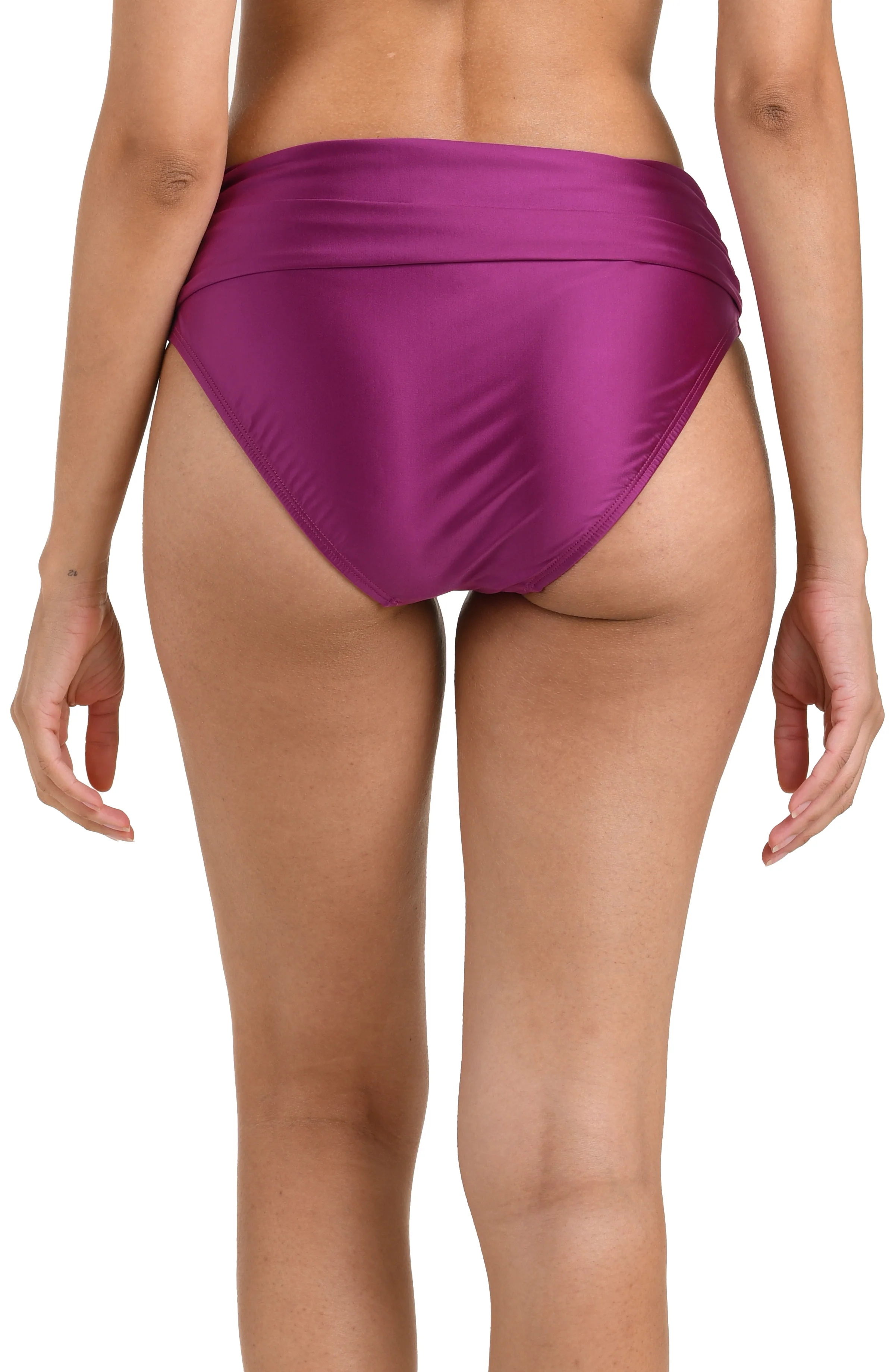 Earth Goddess Mid-Waist Twist Front Bottom - Berry - Image 2