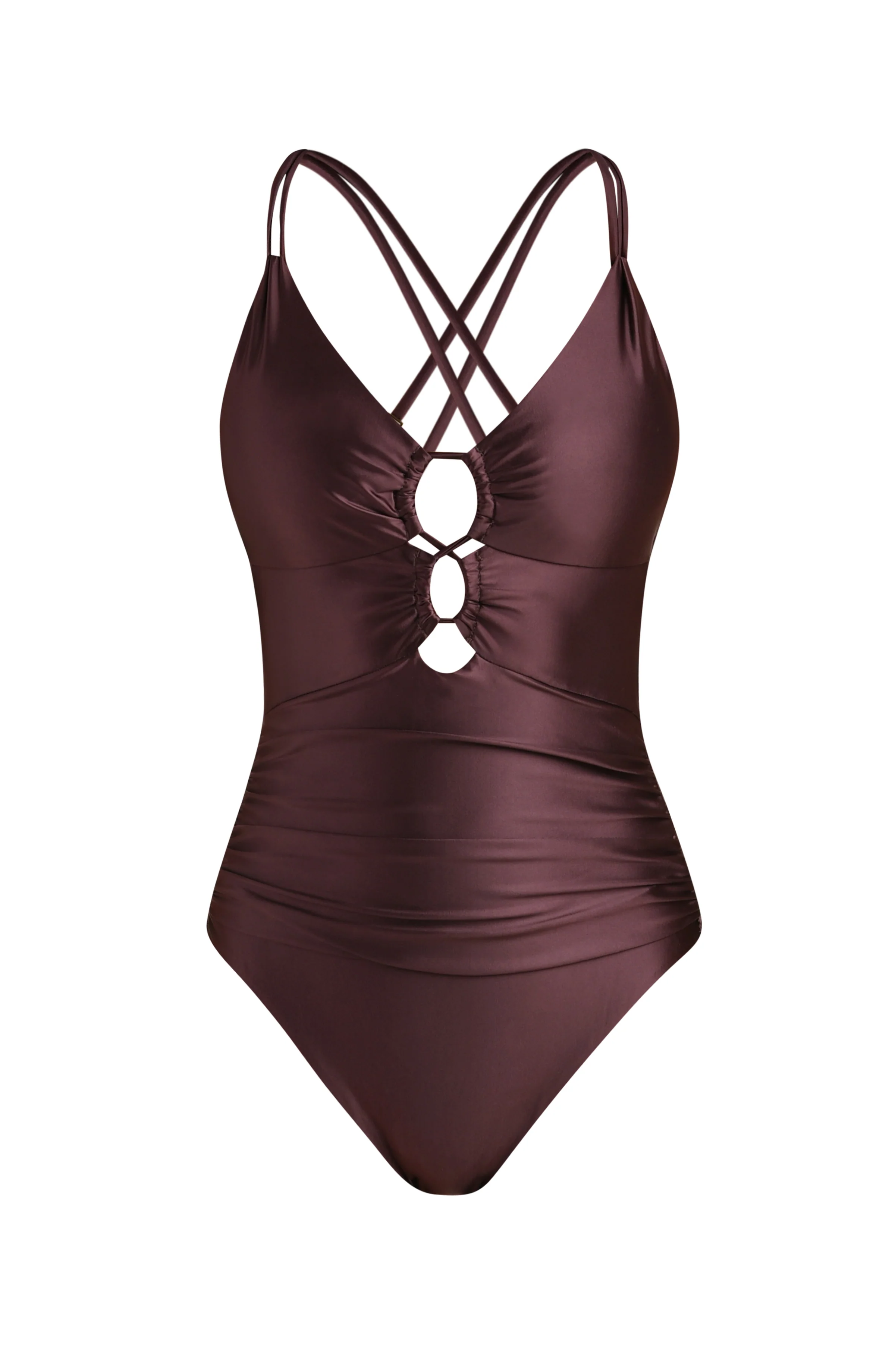 Earth Goddess Underwire Lace Up One Piece - Truffle - Image 5