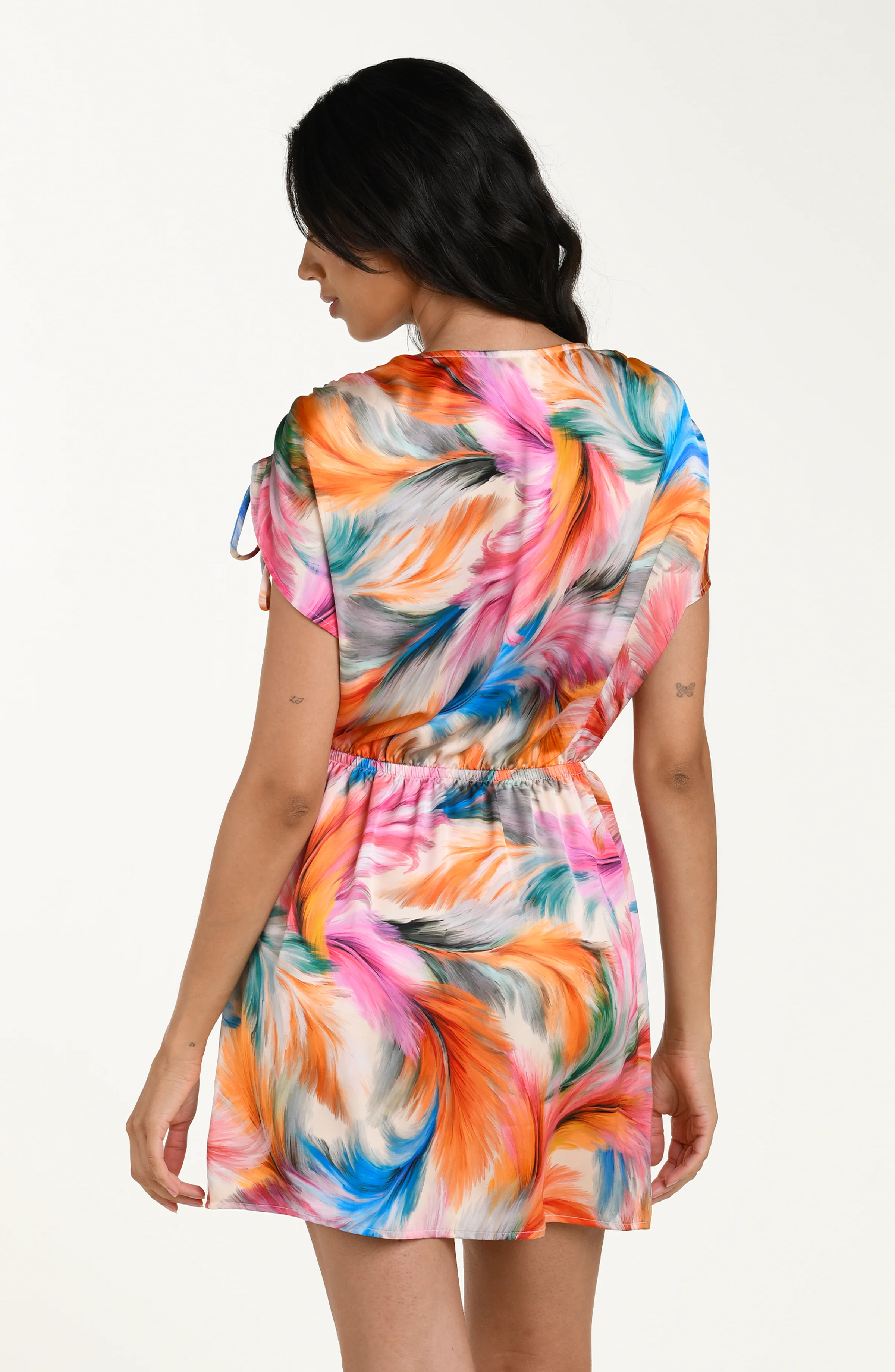 Feathered Impressions V-Neck Dress - Image 2