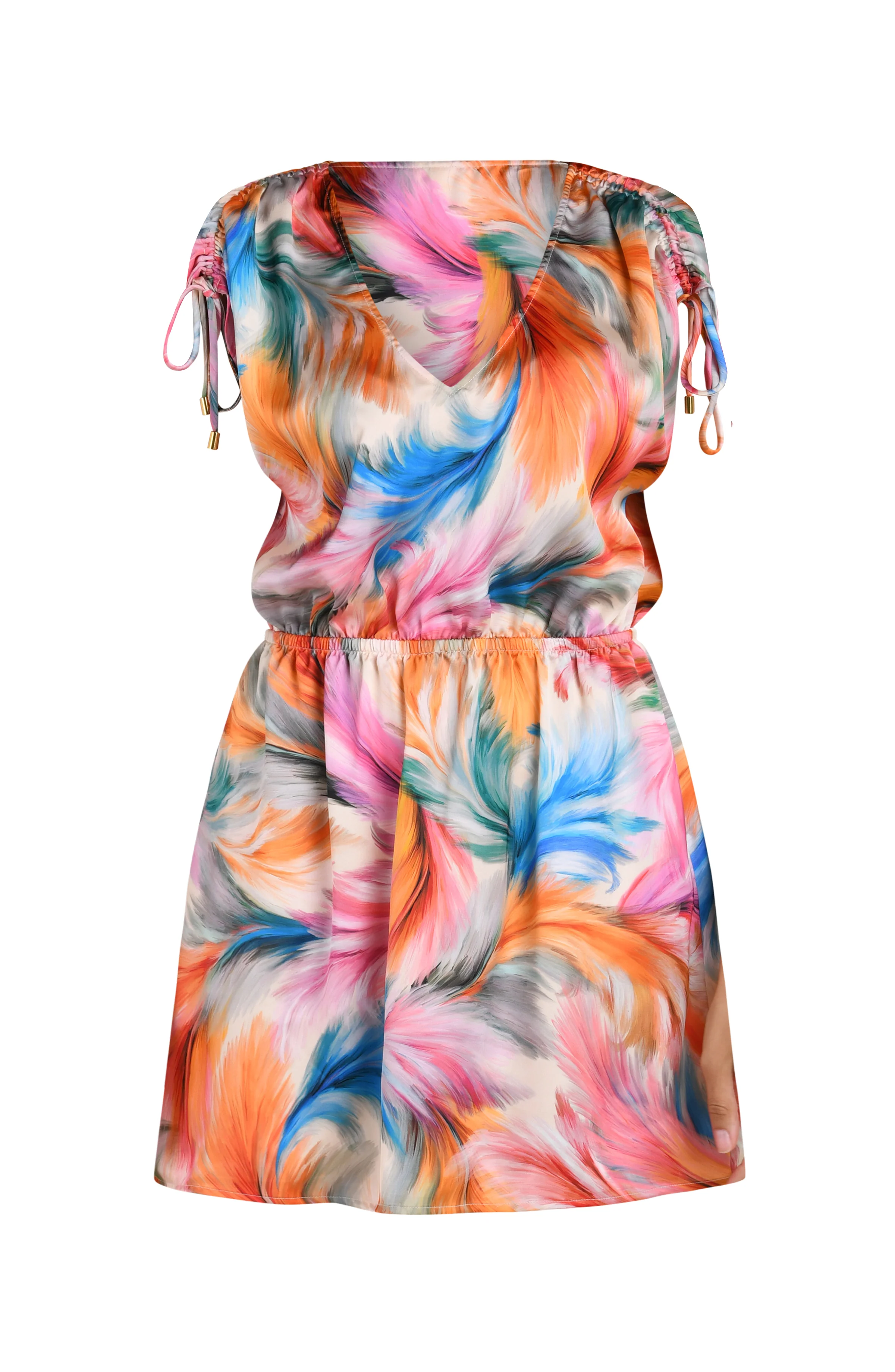 Feathered Impressions V-Neck Dress - Image 4