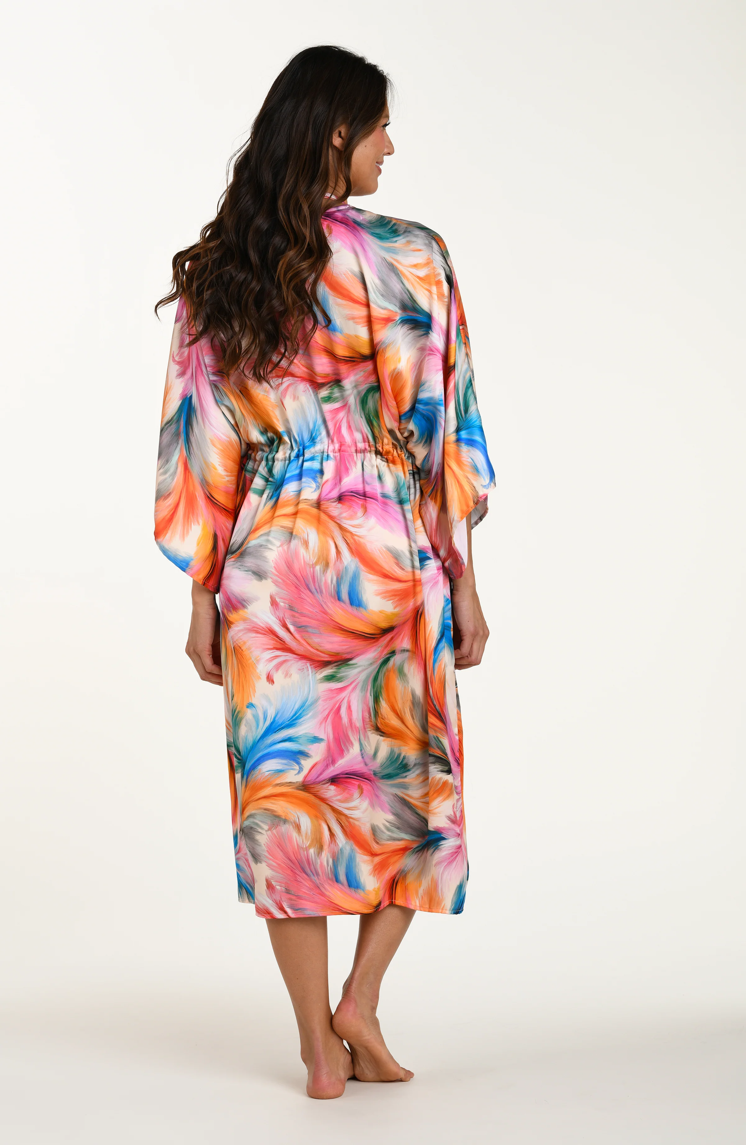 Feathered Impressions Long Kimono - Image 3